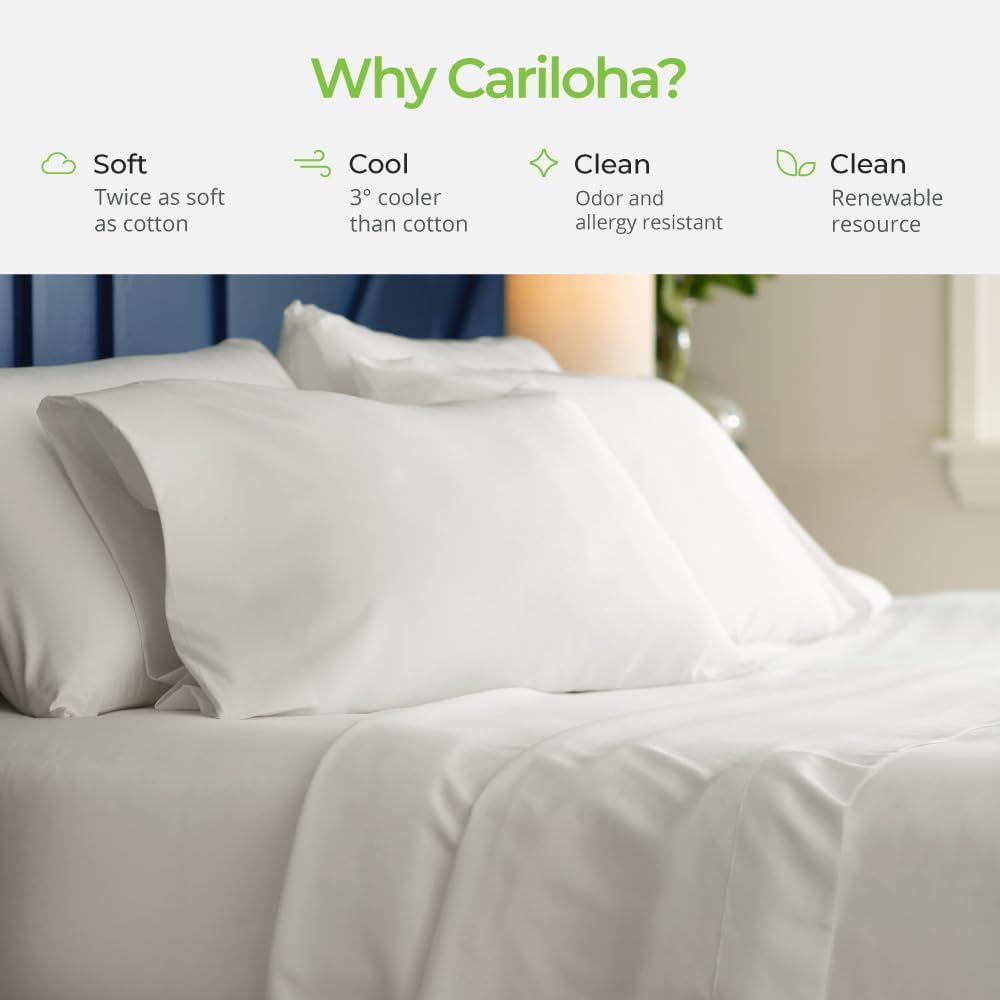Cariloha Aloha Soft 4-Piece Sheet Set | Coastal Pine | King | Made from 100% Viscose derived from Bamboo | Introductory Sheet Line