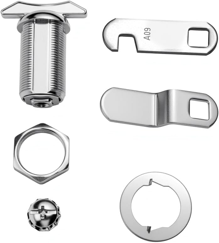 1-1/8" Thumb Operated Offset Cam Lock, RV Compartment Latch, Non-Locking Thumb Turn, for RV Compartment Camper Storage Door (2 Pack)
