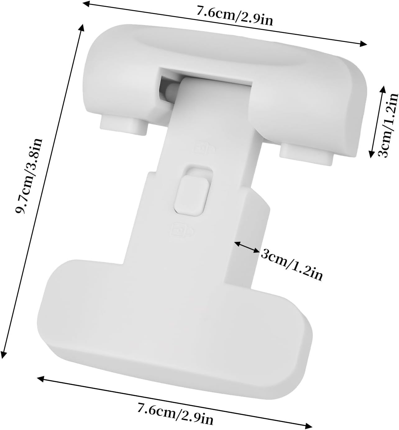 2 Pack Fridge Lock for Kids - Child-Proof Refrigerator Freezer Door Lock & Oven Lock for Child Safety, for Fridge/Freezer Doors, White