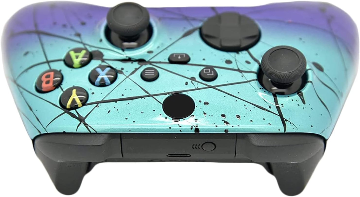 Hand Airbrushed Fade Custom Controller Compatible with Xbox Series X/S & Xbox One (Series X/S Teal & Purple Fade)
