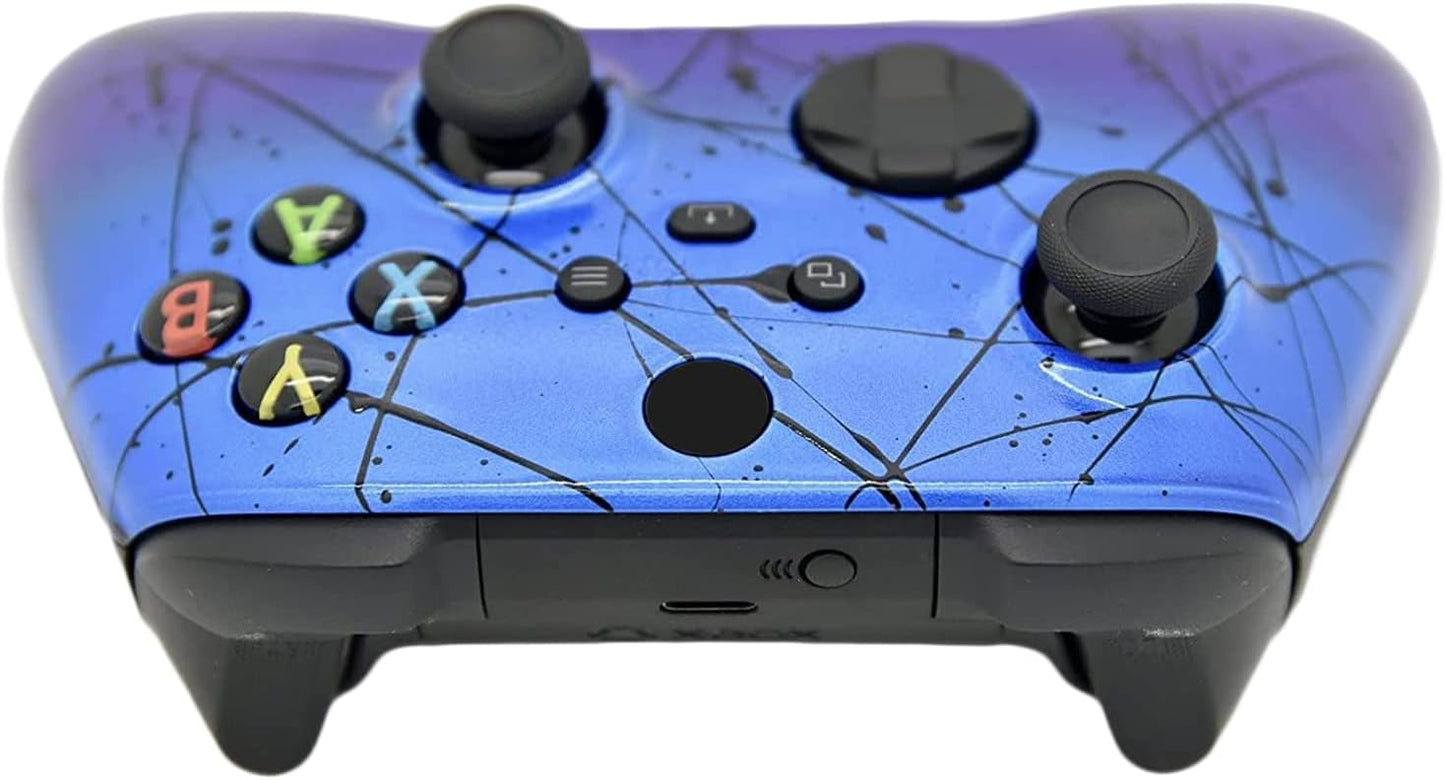 Hand Airbrushed Fade Custom Controller Compatible with Xbox Series X/S & Xbox One (Series X/S Blue & Purple)