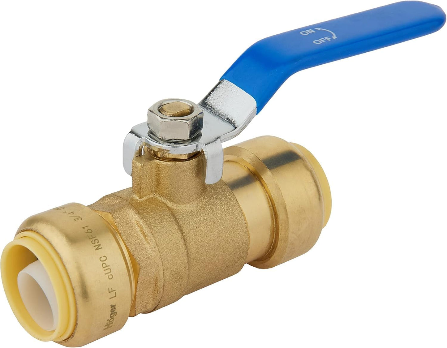 (Pack of 50) EFIELD 3/4 Inch Ball Valve for Push-Fit Full Port Ball Valve Blue Handle with a Disconnect Clip, UPC Certified (Blue),(PF-VALVE048-50PCS)