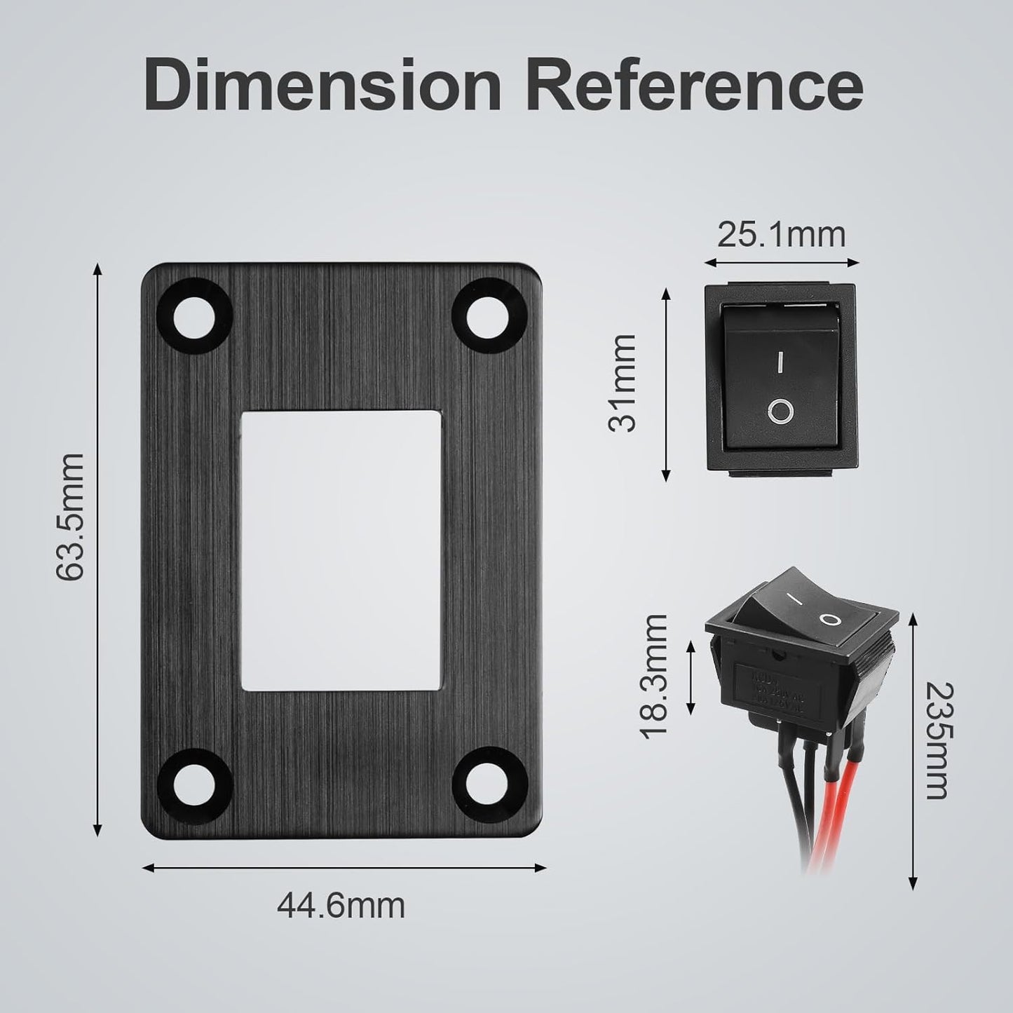 1Pcs Black KCD4 Boat Rocker Switch 2-Position 4-Pin Pre-Wired DPST Panel Switch 16A 250VAC 20A 125VAC, CE