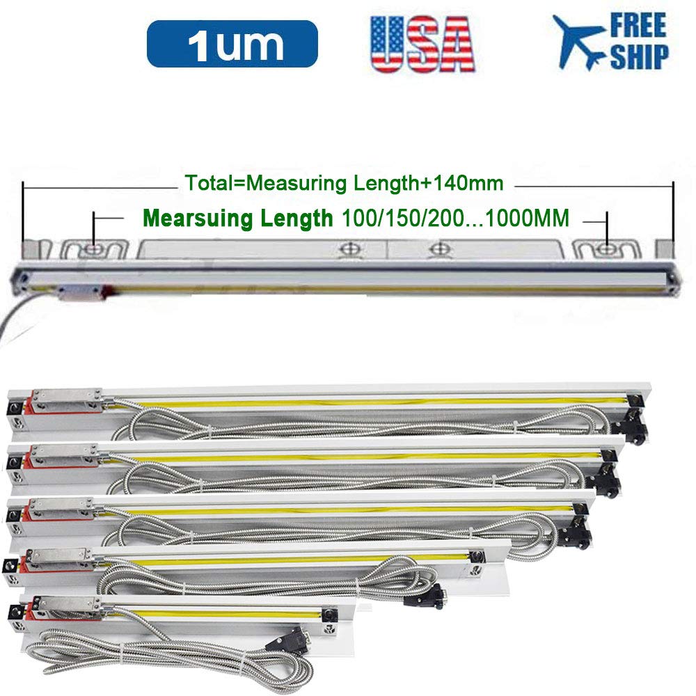 TOAUTO Digital Readout DRO 100mm 4", LCD Display 1um Glass Linear Scale Meter for CNC Milling Lathe EDM Machine