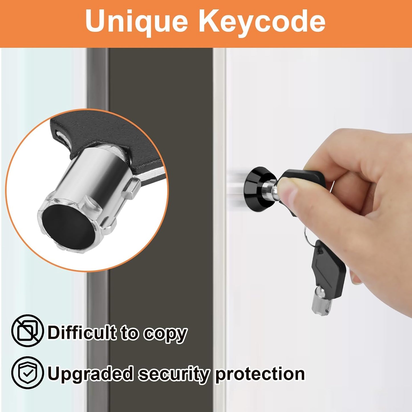 Cabinet Lock with Key RV Compartment Storage Lock Keyed Alike with Black Finish, 4 Pack 7/8" Cylinder Fits RV, Camper,Replacement Set with 8 Keys(4, Black 7/8 Inch)