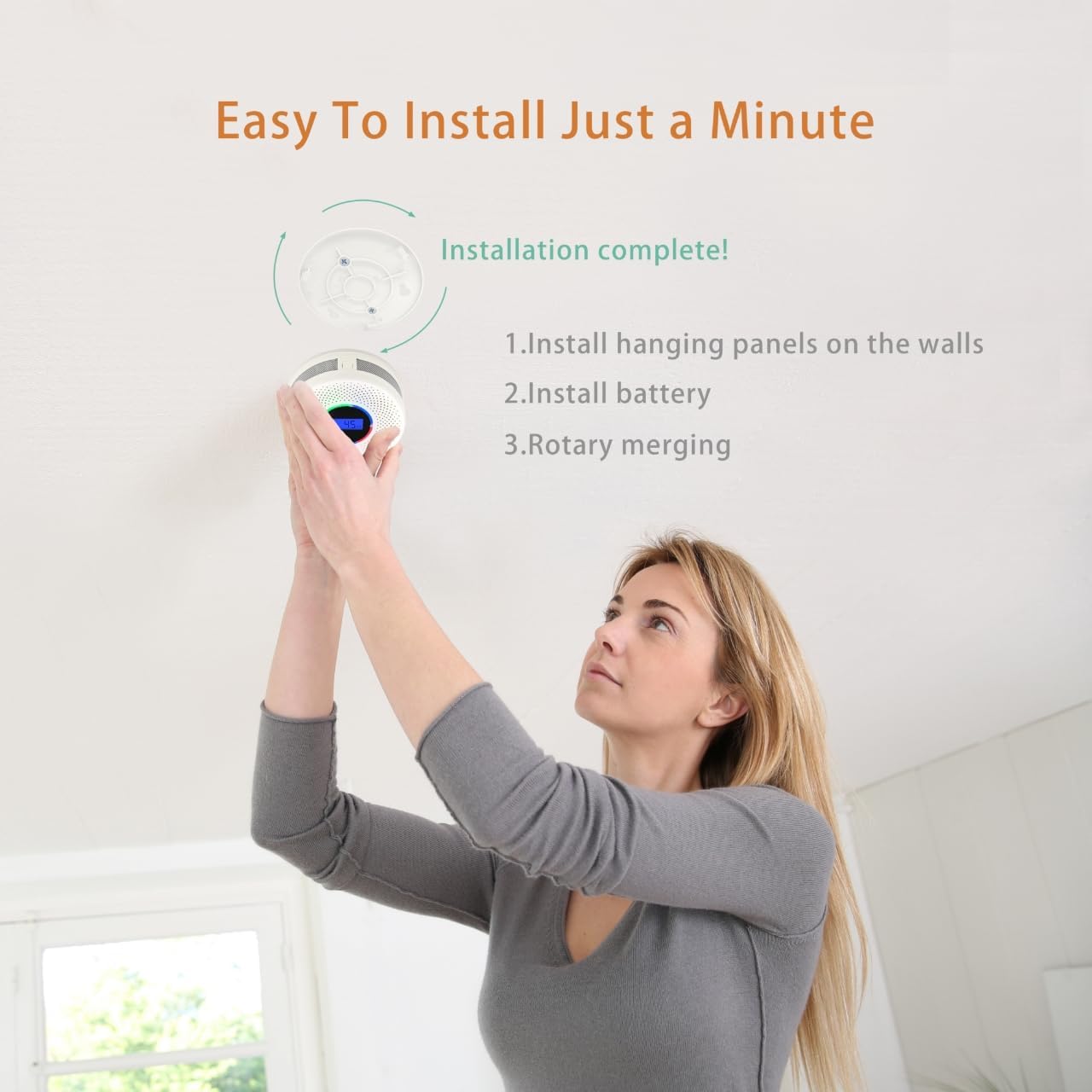 10-Year Battery Wireless Interconnected Smoke and Carbon Monoxide Detector, Smart Interlink Smoke CO Alarm with Digital Display, Fire and CO Combo Alarm for Home (1 Pack)