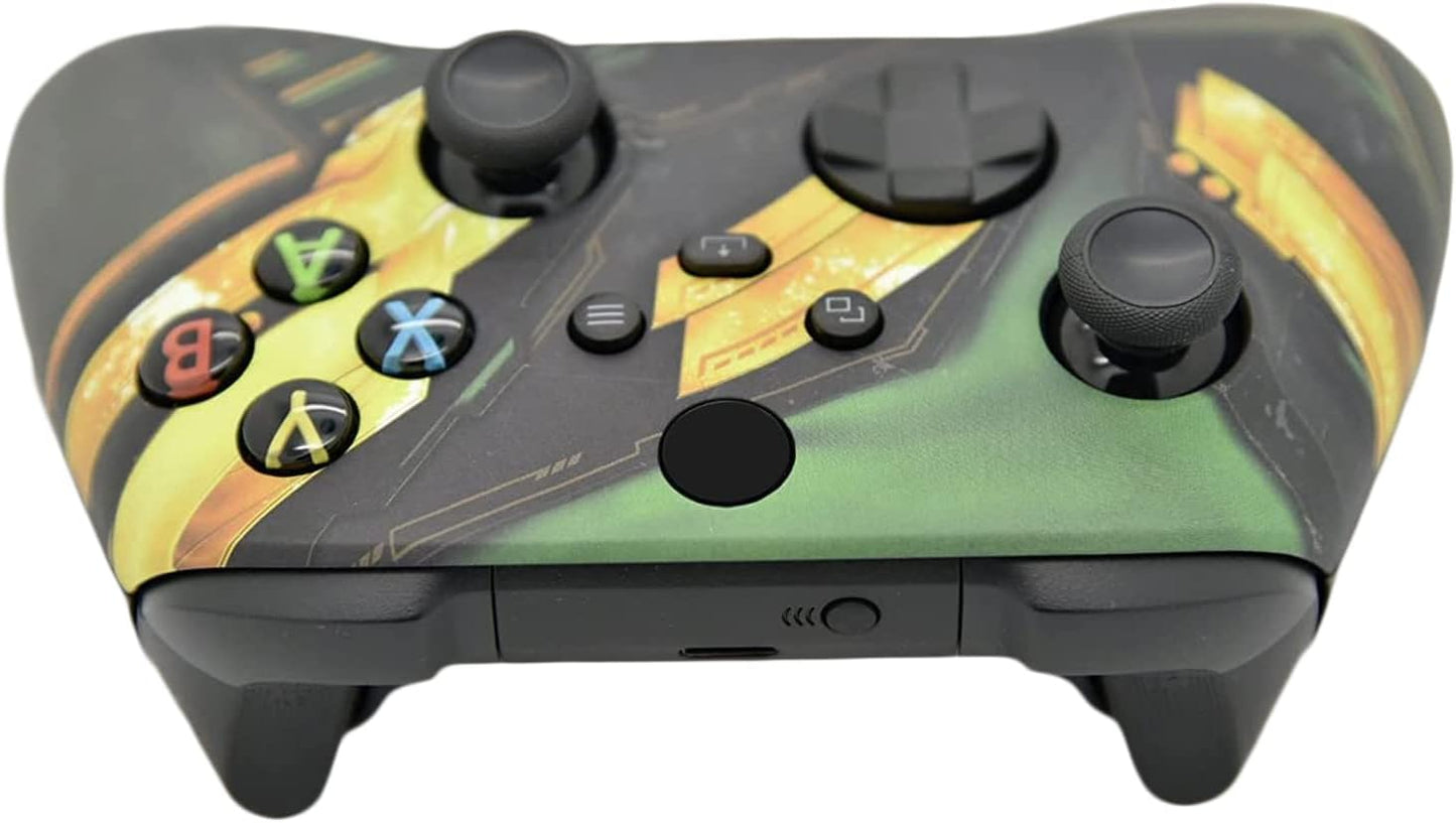 Hand Airbrushed Fade Custom Controller Compatible with Xbox Series X/S & Xbox One (Series X/S Green Armor)