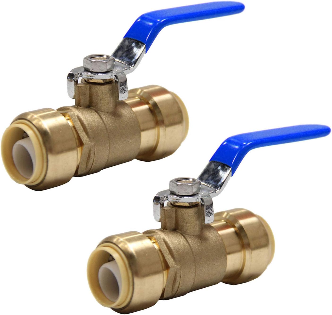 (Pack of 2) EFIELD 3/4 Inch Push-Fit Full Port Ball Valve with a Disconnect Clip Tool,(PF-VALVE048-2PCS)