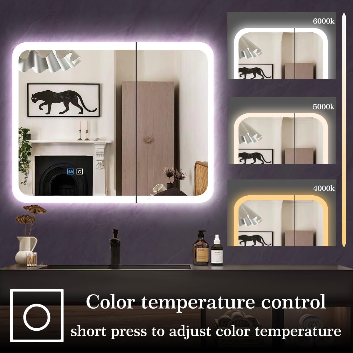 28 x 32 Inch White Medicine Cabinet LED Mirror with Lights 3 Color Dimmable Anti-Fog 2 Door 32 Inch Bathroom Lighted Medicine Cabinet with Mirror and Lights Storage for Bathroom Wall