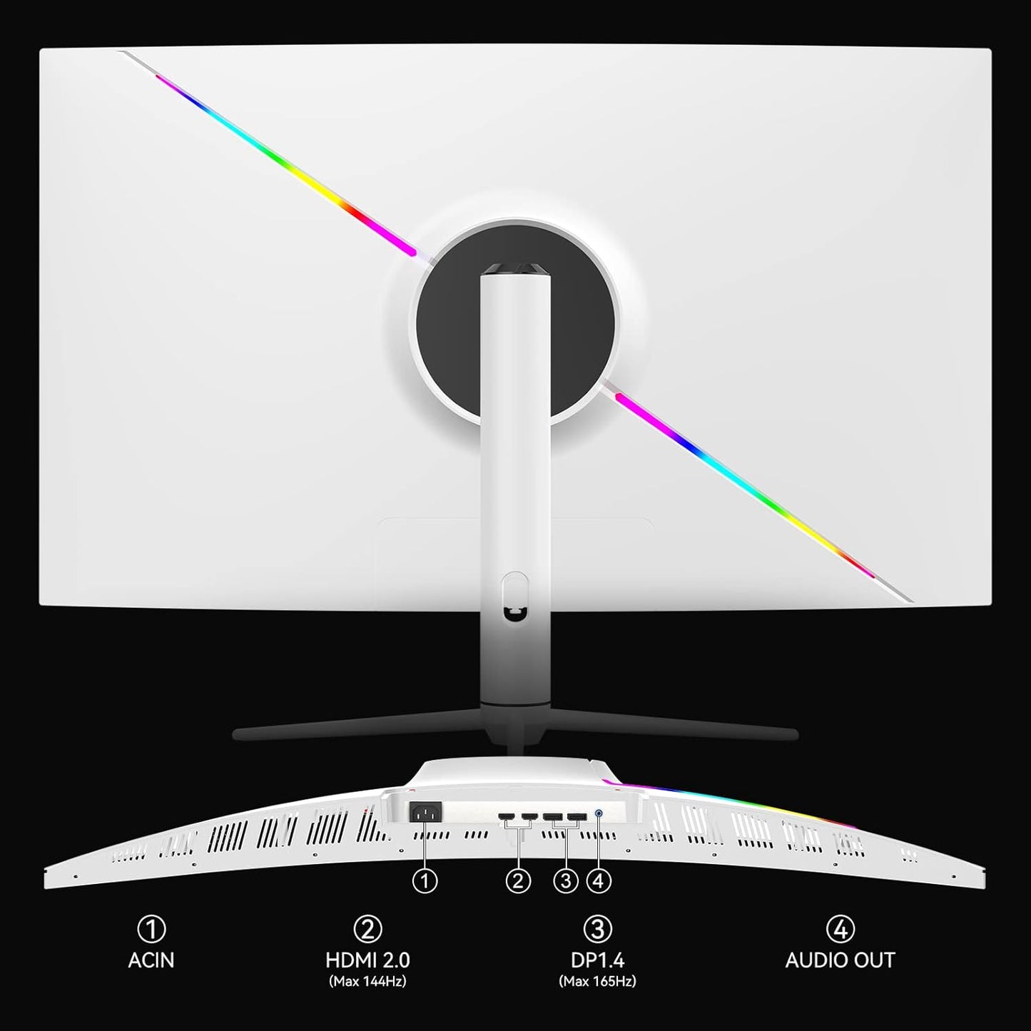 INNOCN 39G1R 39" Ultrawide Curved Gaming Monitor 165Hz 144Hz(Support) QHD 2K 2560 x 1440p HDMI 2.0 HDR10 FreeSync Computer Monitor, 99% sRGB, Tilt/Swivel/Height Adjustable, w/Speakers, White