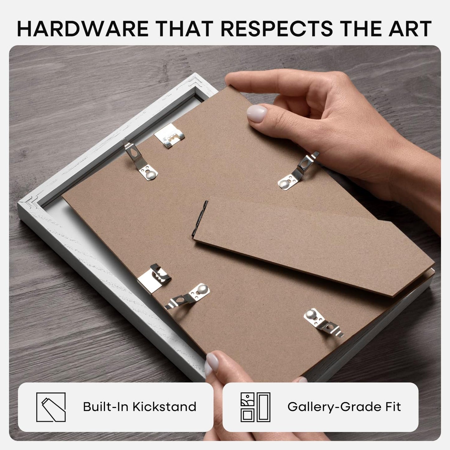 Homeforia 8.5 by 11 Picture Frame White, High End Oak 8.5 x 11 Wood Frames with Mat 6 x 8 inch Photo, 8.5by11 Wooden Frame Matted to 6x8 Art, Wall or Tabletop Frame, Tempered Glass, Wall Kit, Set of 1