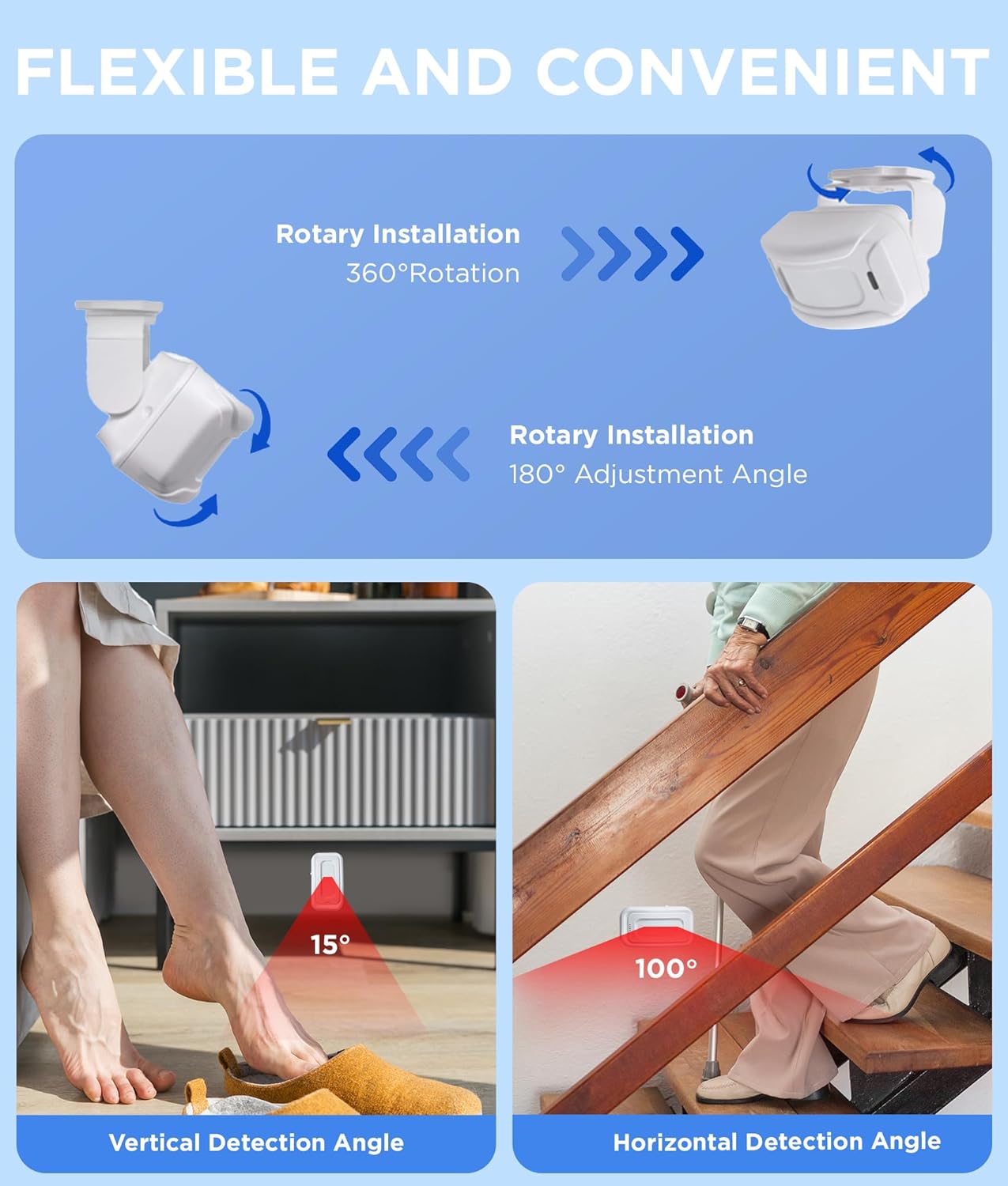 Newly Upgraded 2025 Bed Alarm for Elderly Dementia Patients - Wireless Fall Detection & Motion Sensor Alert System for Seniors, Dementia & Alzheimer Patients (1 Sensor + 1 Receiver)