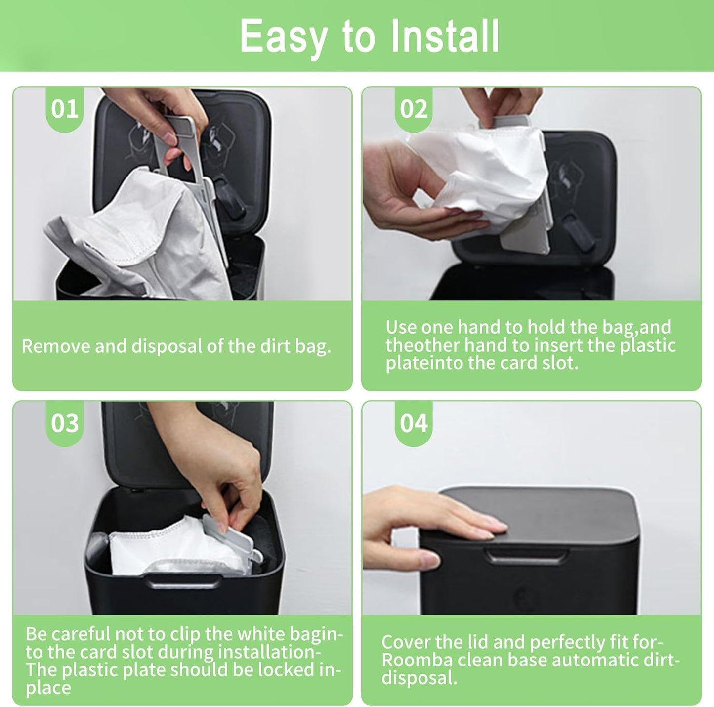 22 Pack Vacuum Bags for iRobot Roomba i7 i7+ i3 i3+ i8 i8+ j5+ i5+ i4 i4+ i1+ i6 i6+ j5+ j7 j7+ s9 s9+, i and s and j Series Clean Base Automatic Dirt Disposal Bags