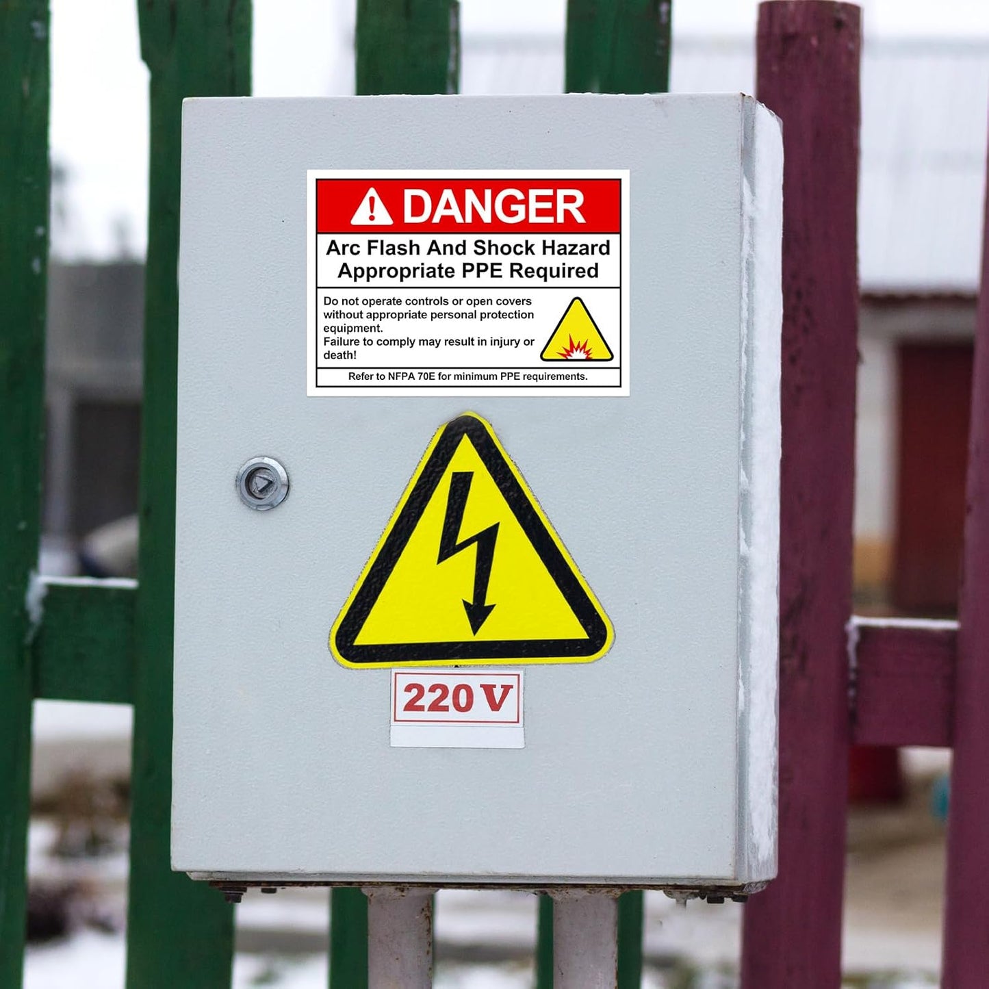 100 PCS Danger Arc Flash and Shock Hazard Label - 5 x 3.5" Warning Safety Appropriate PPE Required Signs for Electrical Workplace