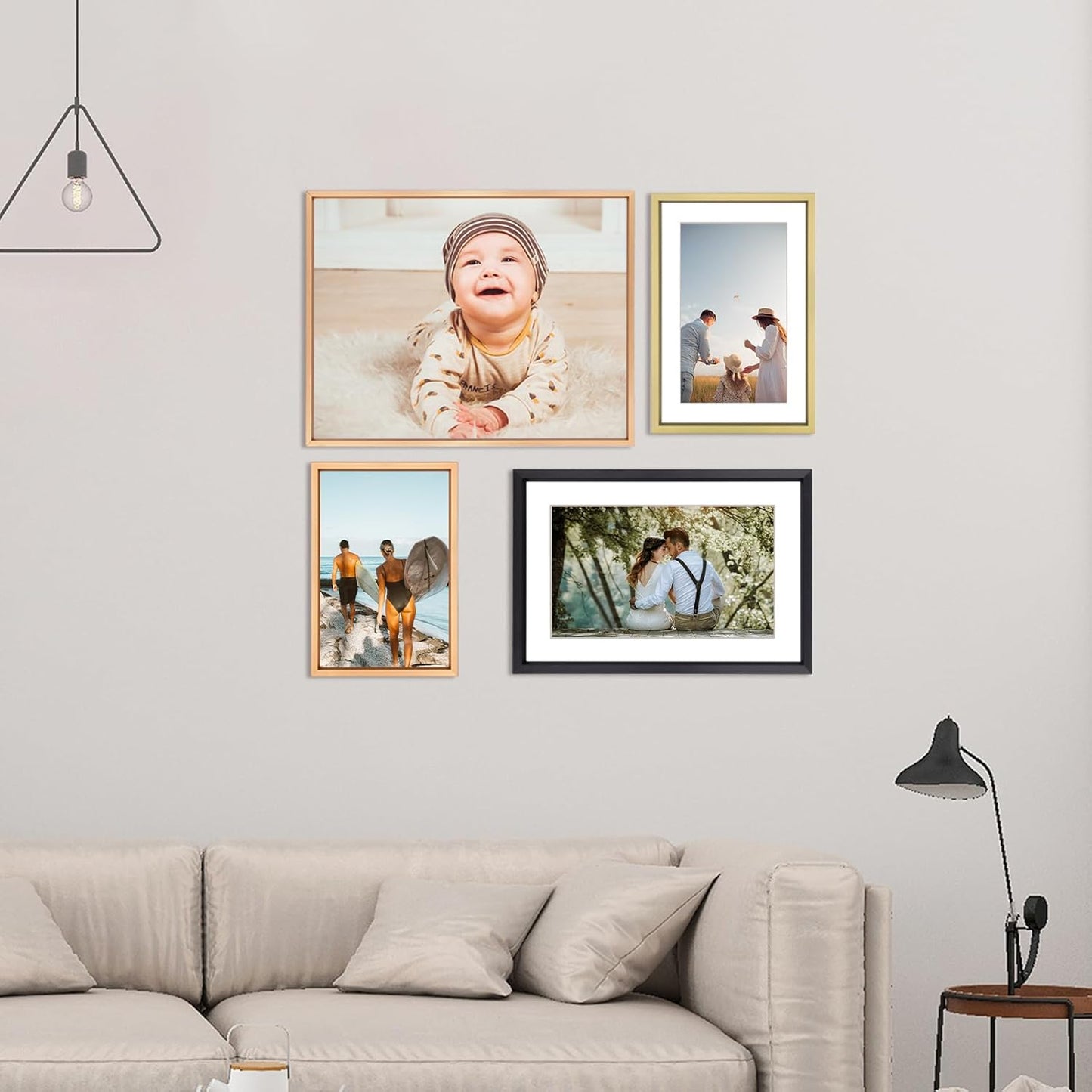 10x12 Picture Frame, Brass Aluminum Metal Photo Frames with HD Glass, Fits 8x10 with Mat or 10 x 12 without Mat, Display for Wall, 1 Pack