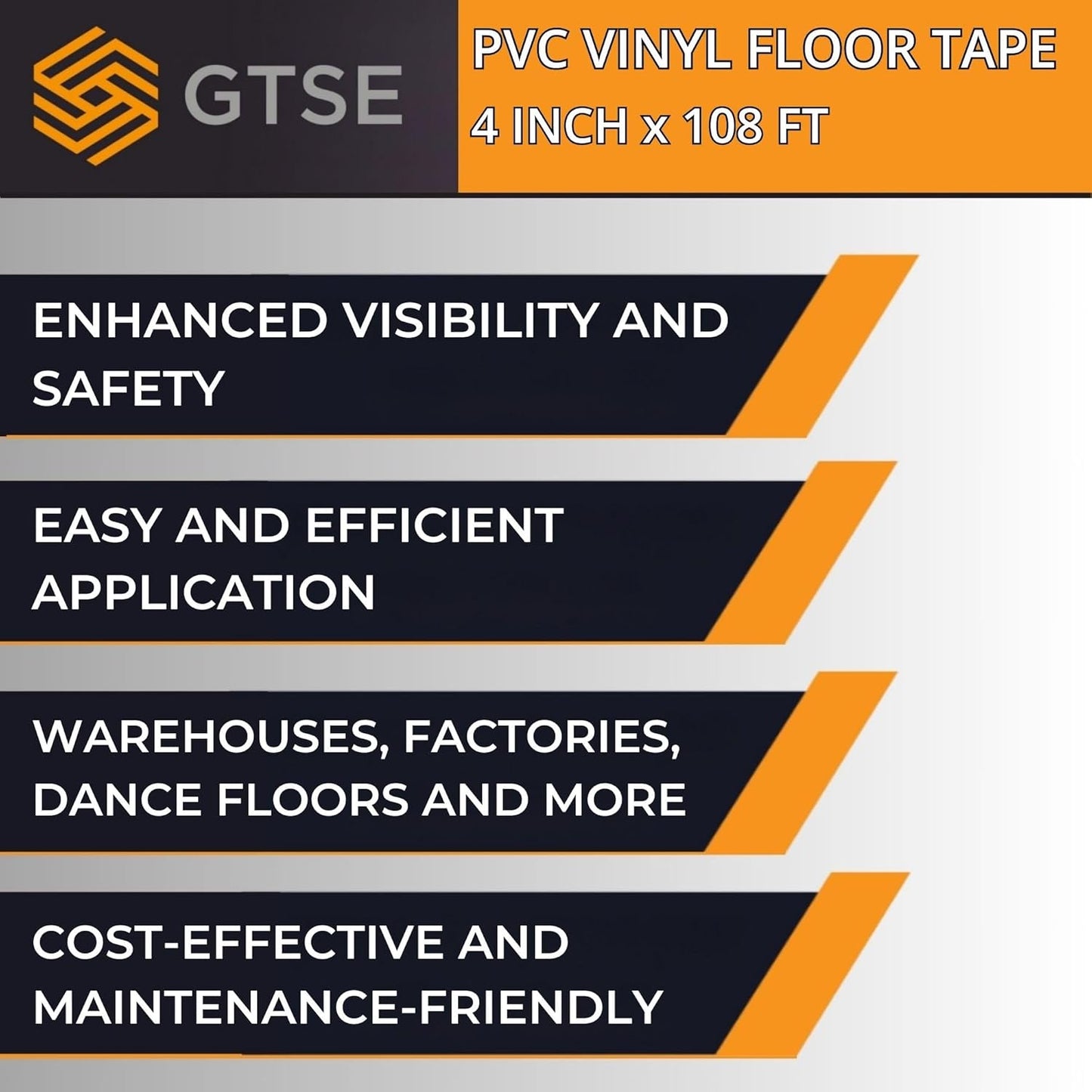 GTSE 4 inch x 108 ft Green PVC Vinyl Floor Tape, Safety Marking Tape, 6 mil Thick, Suitable for Dance Floors, Gyms, Warehouses, Sports Facilities