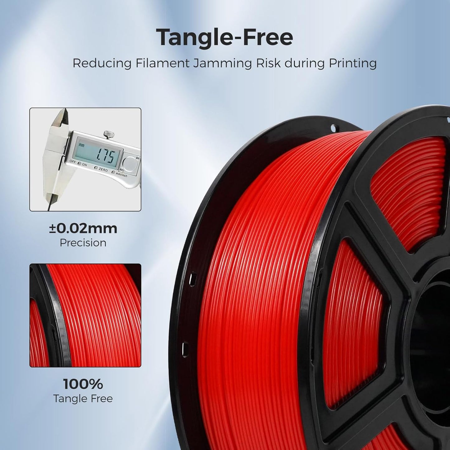 FLASHFORGE ASA Filament 1.75mm Sky Blue, 3D Printer Filament 1kg (2.2lbs) Spool, Dimensional Accuracy +/- 0.02mm, Durable, High UV-Resistant, Perfect for Printing Outdoor Functional Parts