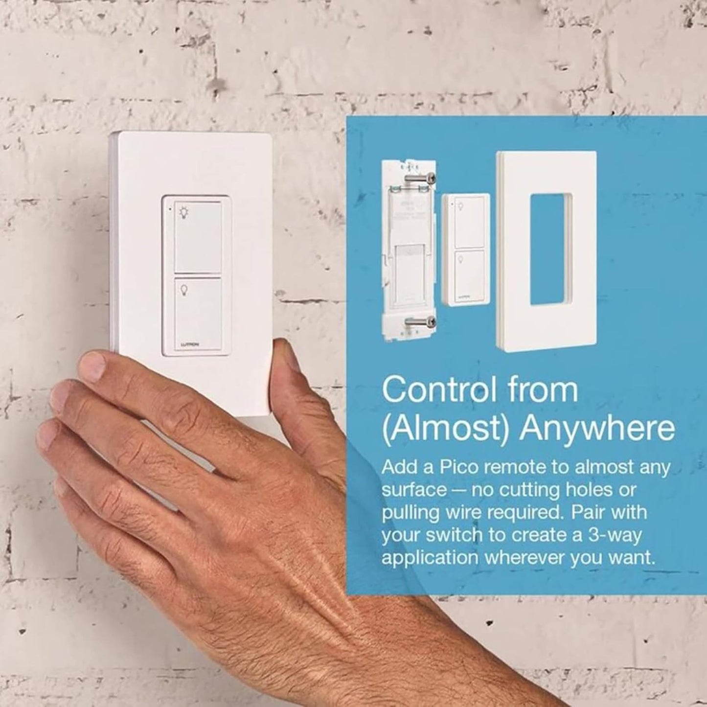 Lutron Caseta Original Smart Light Switch (Lutron Smart Hub Required), for Home, LED Lights, and Fans, 6 Amp, Single-Pole/3-Way, Neutral Required, PD-6ANS-WH-12-Pack, White, 12 Pack
