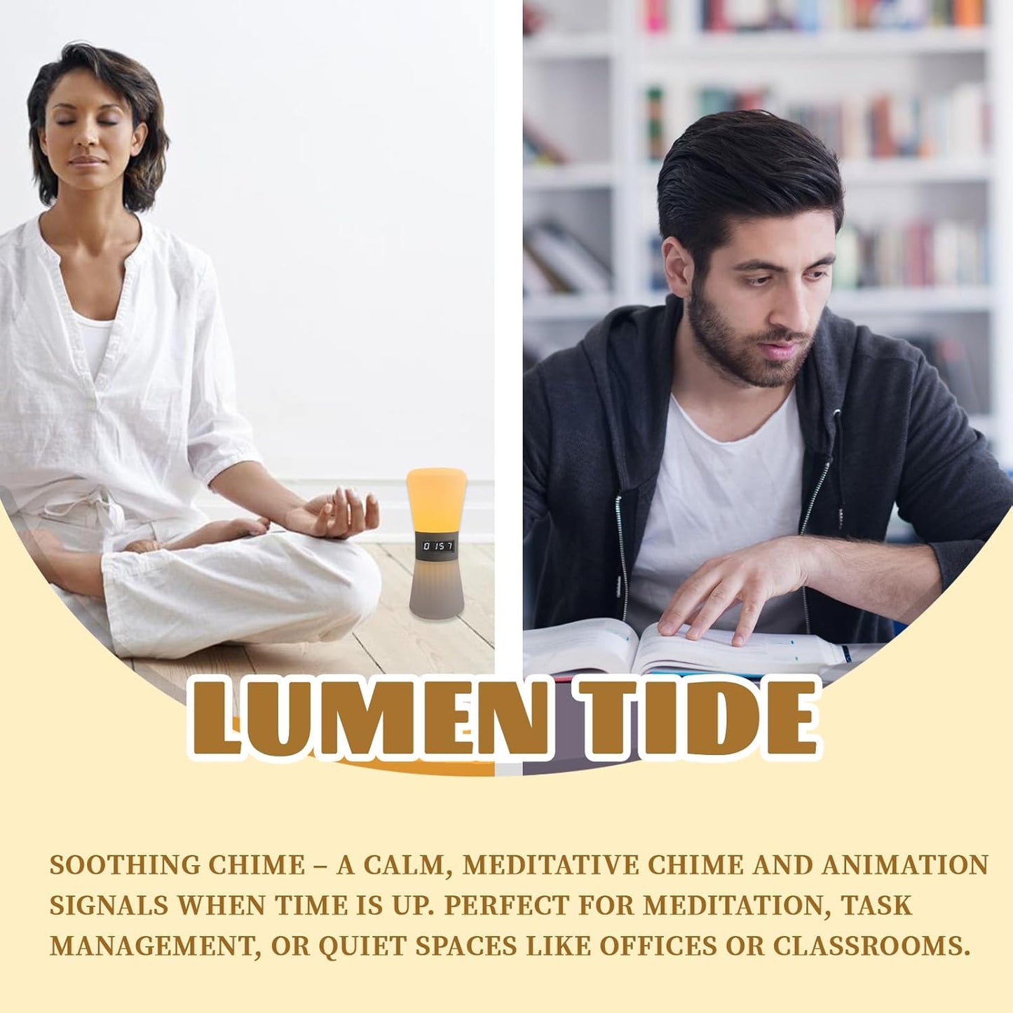 LED Adjustable Meditation Timer Hourglass with 1-99 Minutes preset | Pomodoro Technology Visual Hourglass and Productivity Silence Kids/Adult Time Management Tool | ADHD Dining Table Timer and Focus