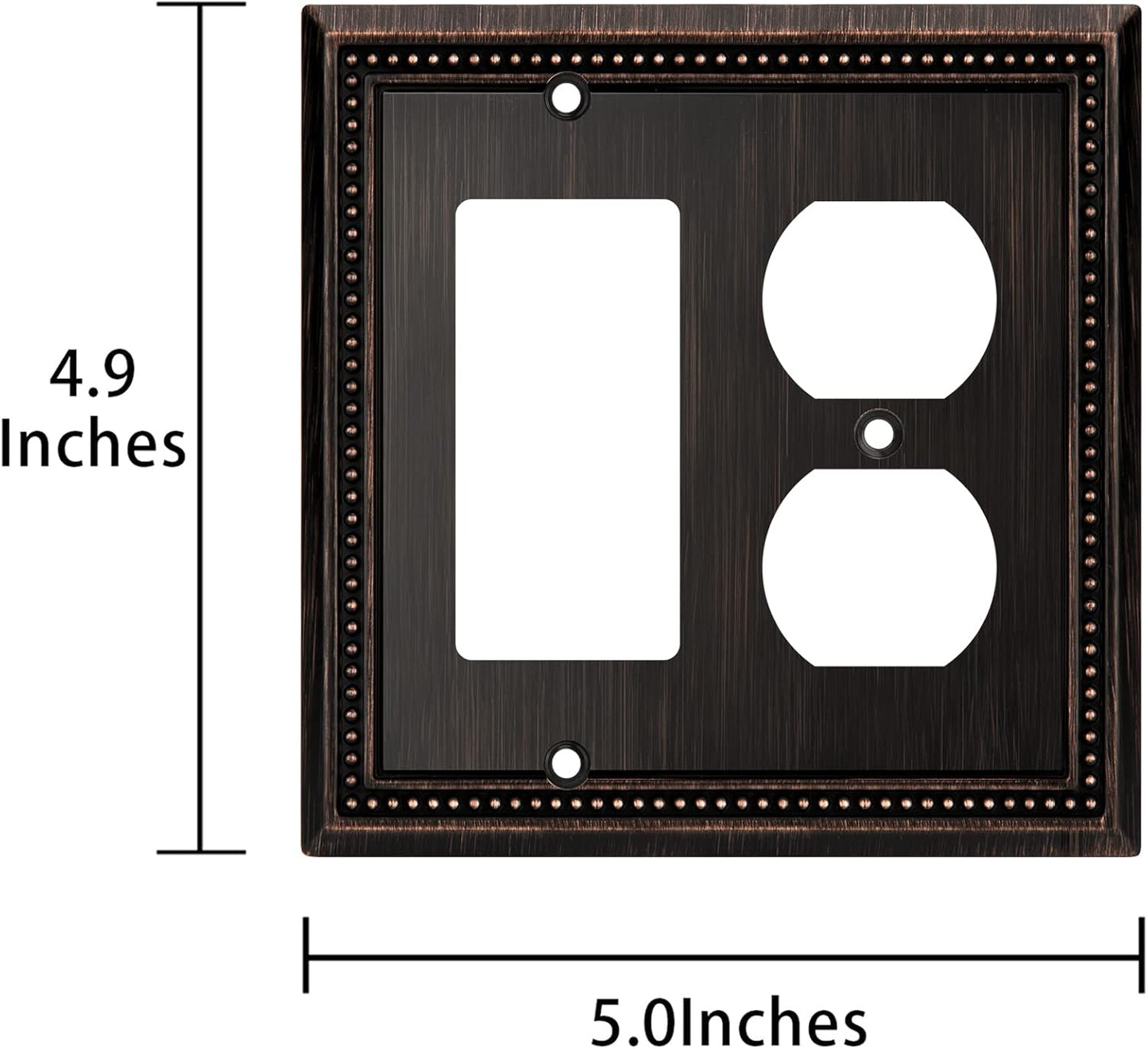 Henne Bery Sunken Pearls Heavy Duty Decorative Wall Plate Switch Plate Outlet Cover (Decorator/Duplex, Aged Bronze)