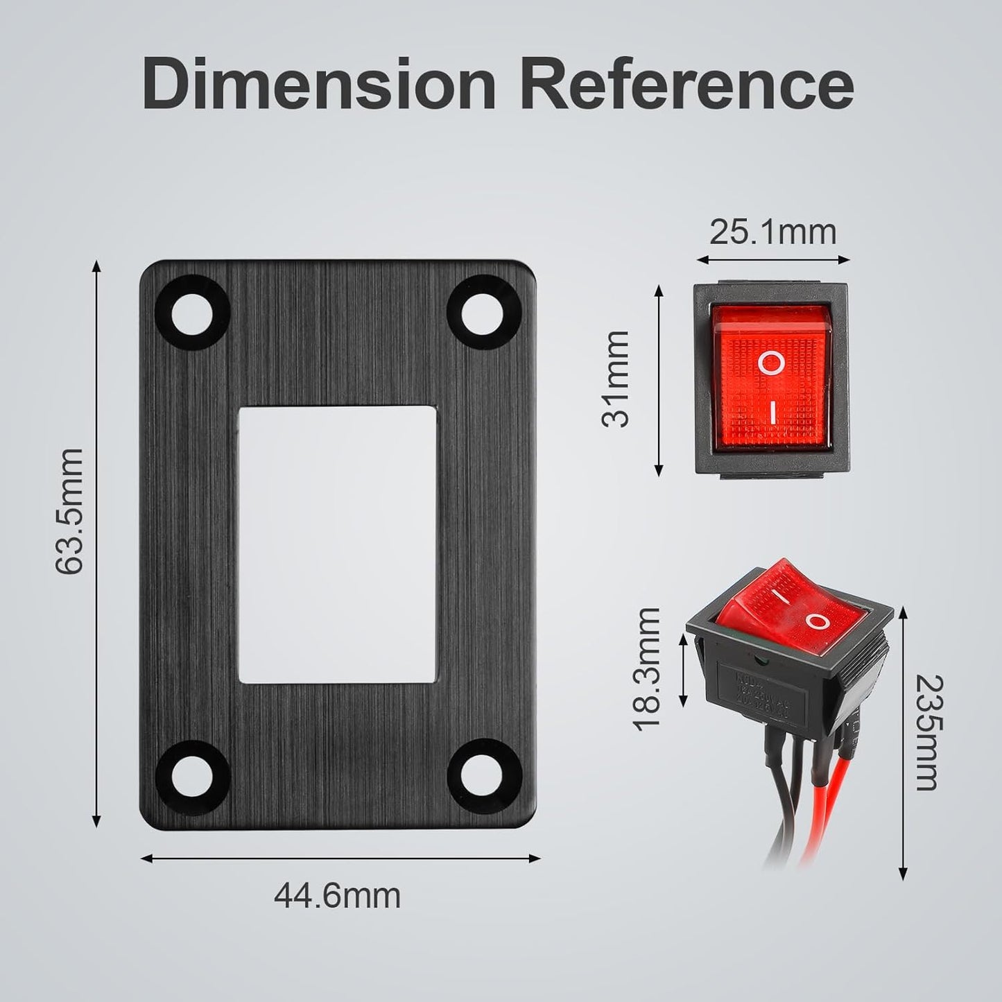 1Pcs Red LED KCD4 Boat Rocker Switch 2-Position 4-Pin Pre-Wired DPST Panel Switch 16A 250VAC 20A 125VAC, CE