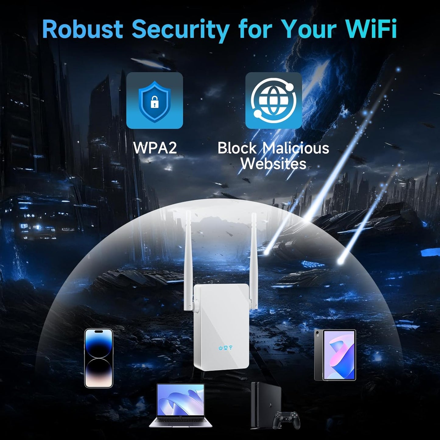 2026 WiFi Extender Signal Booster, New Gen Internet Booster for Home, 4X Faster, Covers up to 10,000 sq.ft, Wi-Fi Repeater with Ethernet Port, Wireless Long Range Amplifier, Easy Setup (White)