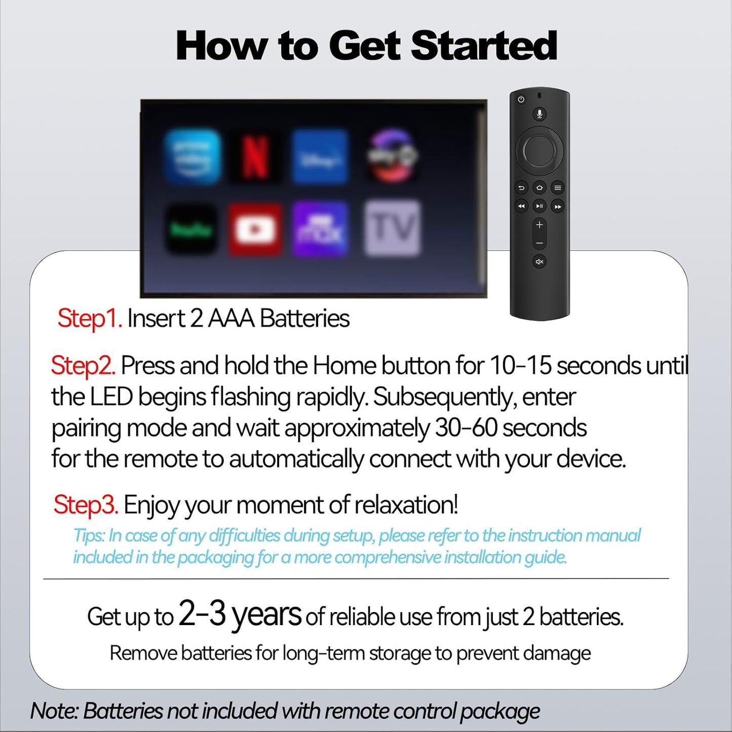 (Pack of 2) New Voice Replacement TV Remote Compatible with Stick 2rd Gen L5B83H, Compatible with Amazon Smart TVs Stick (2nd Gen,3rd Gen,Lite,4K)