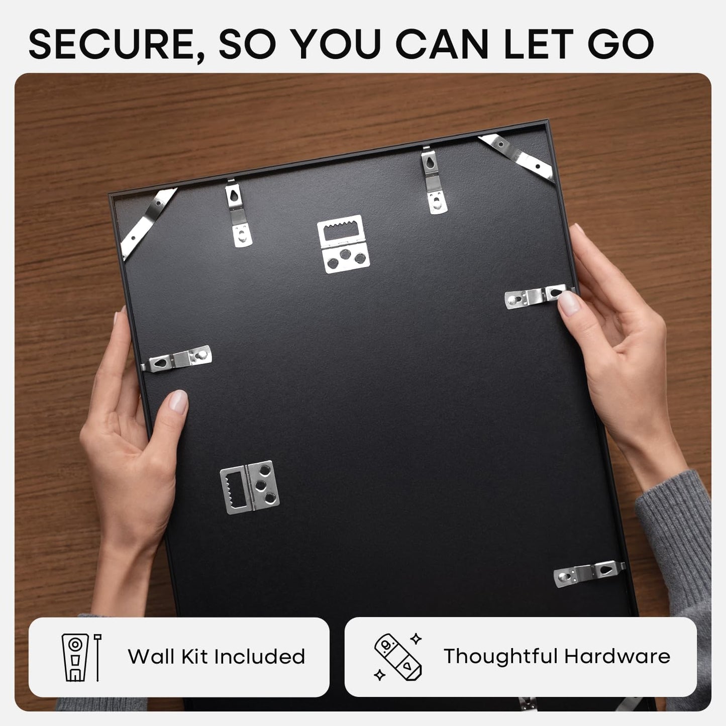 Homeforia Black 11x14 Picture Frame, High End Metal 11x14 Poster Frames with Mat 8x10, 11 x 14 Black Frame Matted to 8 x 10 inch Photo, 11 by 14 Thin Hanging Frames, Tempered Glass, Wall Kit, Set of 3