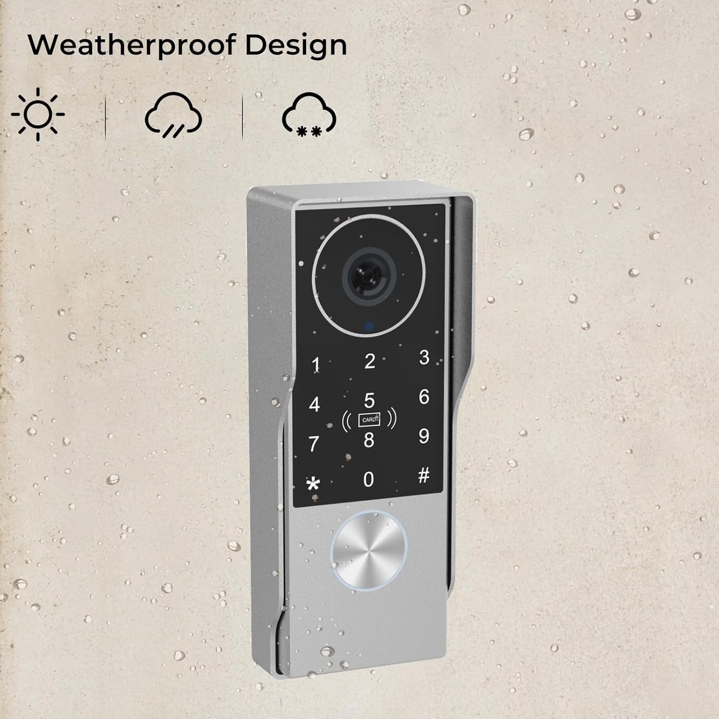 2-Wired Doorbell Camera with Monitor, Video Doorbell Intercom System with keypad,keypad video intercom with 1080P 7-inch Touch Screen, Tuya App Remote, Password Unlock, Waterproof, No Subscription