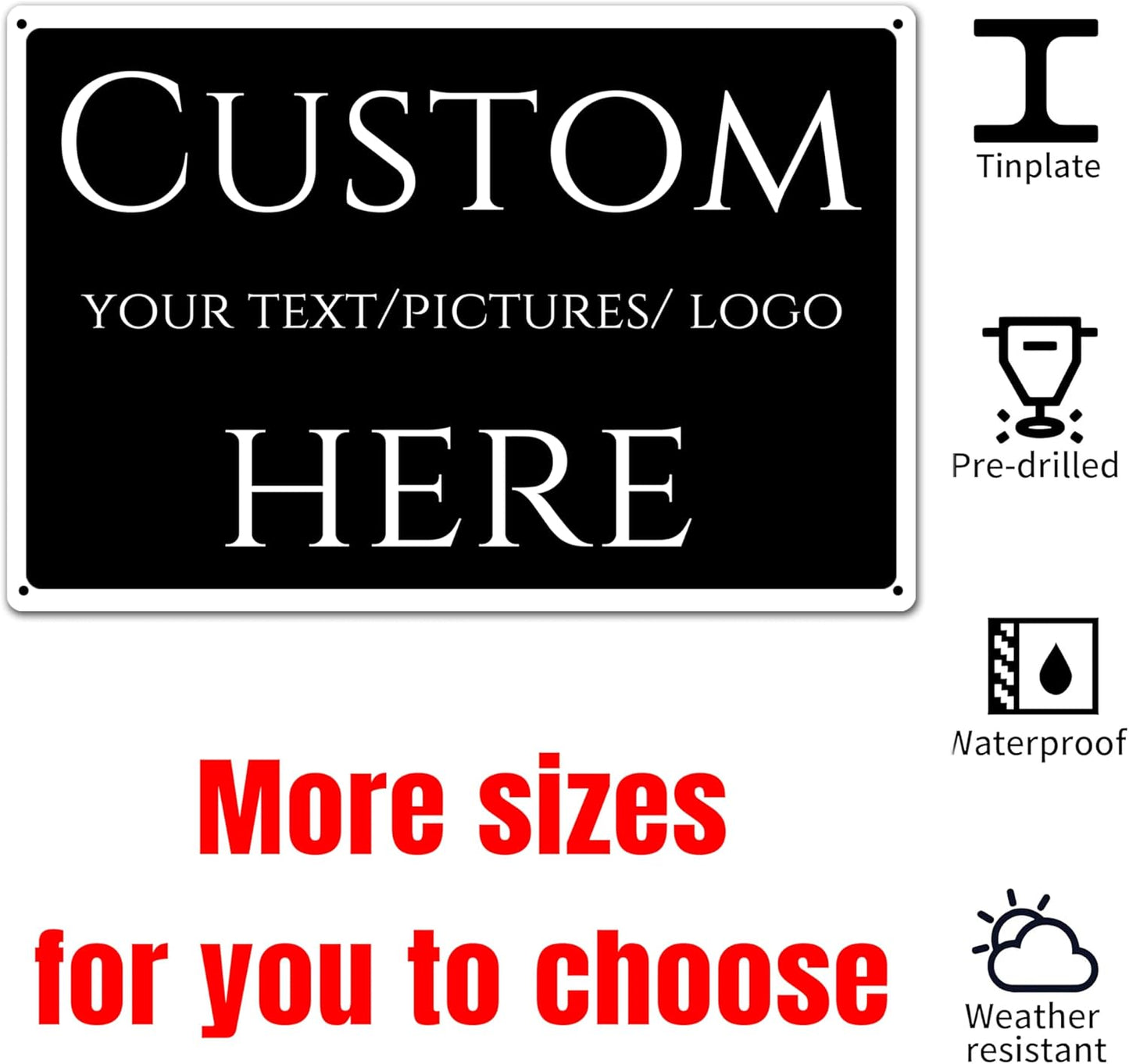 Custom Sign, Custom Delivery Sign,Double-sided,Multiple Sizes, Customize for Office, Business, Workplace, office, Home, Delivery Signs(14 * 10Inch)