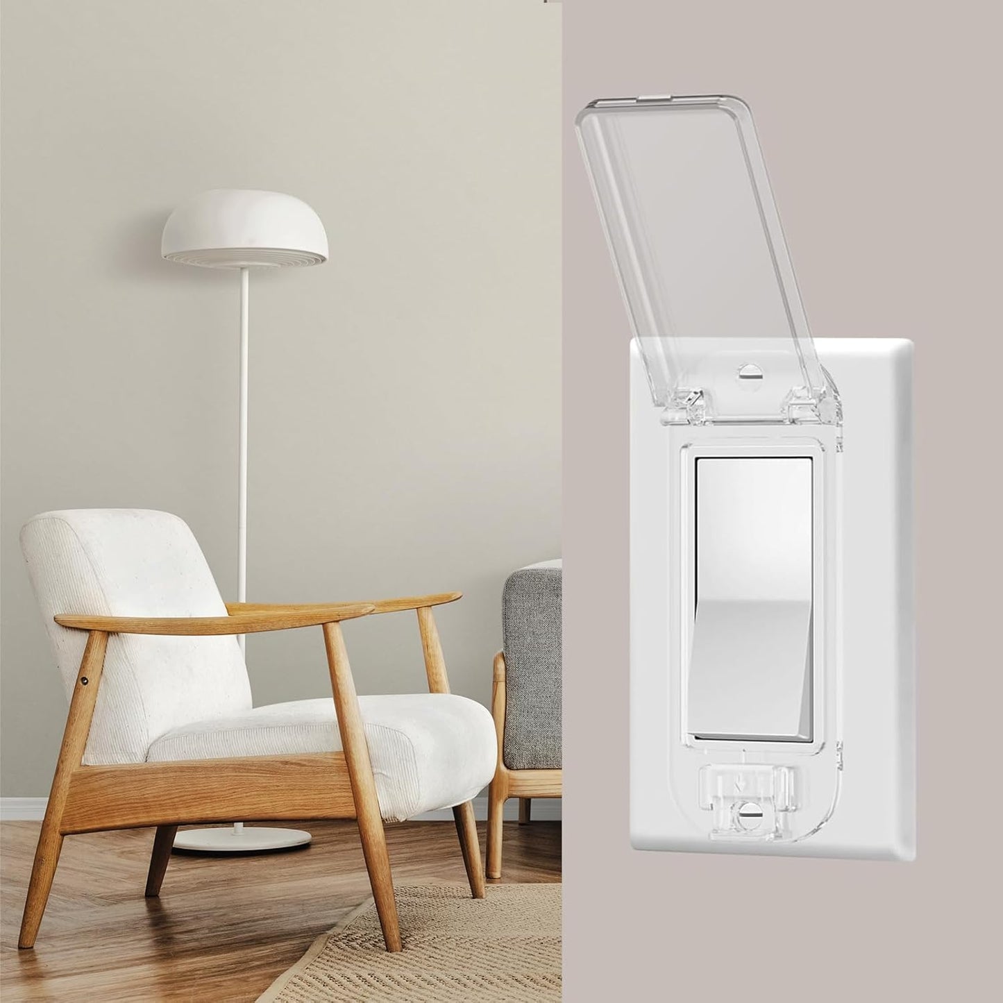 2pcs Lightswitch Cover Baby Proof Transparent Light Switch Lock, Switch Blocker for Keeps Lights or Switches from Being Accidentally Turned ON or OFF Child Proof Light Switch Cover