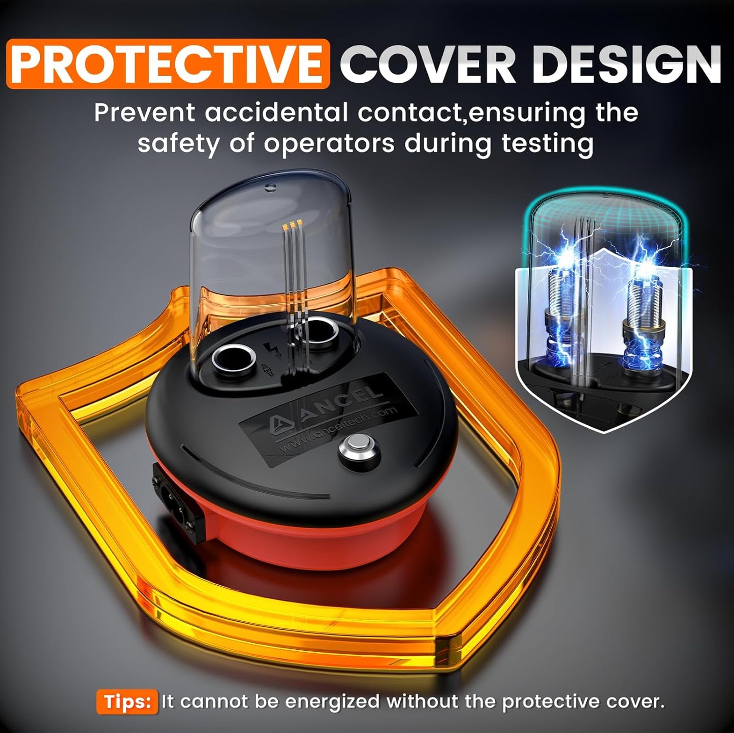 (Upgraded SP02) ANCEL SP20 Spark Plug Tester, One-Click Operation Dual Holes Test, Automotive Motorcycle Spark Tester Tool with Protective Cover for 110-120V Power Supply