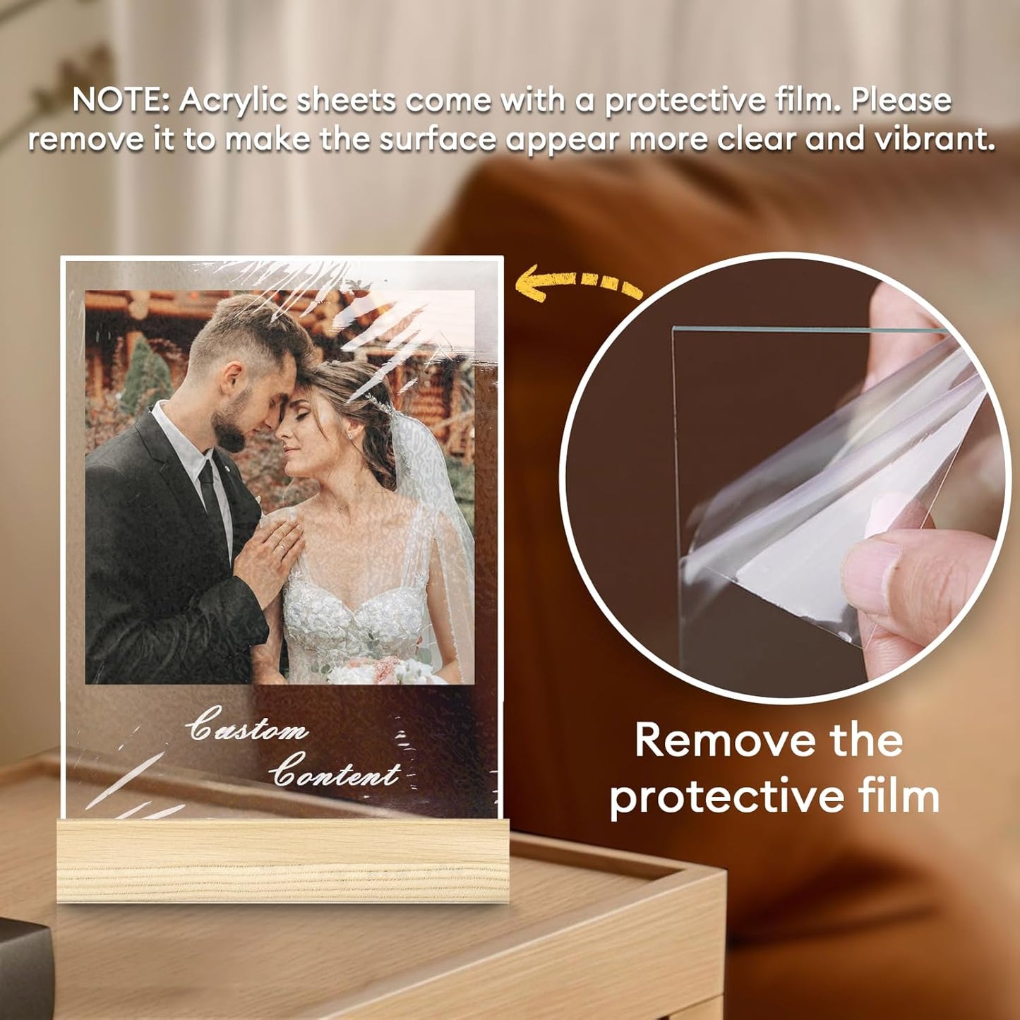 Personalized Picture Frame, Custom Tabletop Photo Frame with Light, Customized Gift for Mom/Father/Kid/Friend/Pet - Birthday, Valentine’s Day, Mother's Day, Father's Day, Christmas (R02)