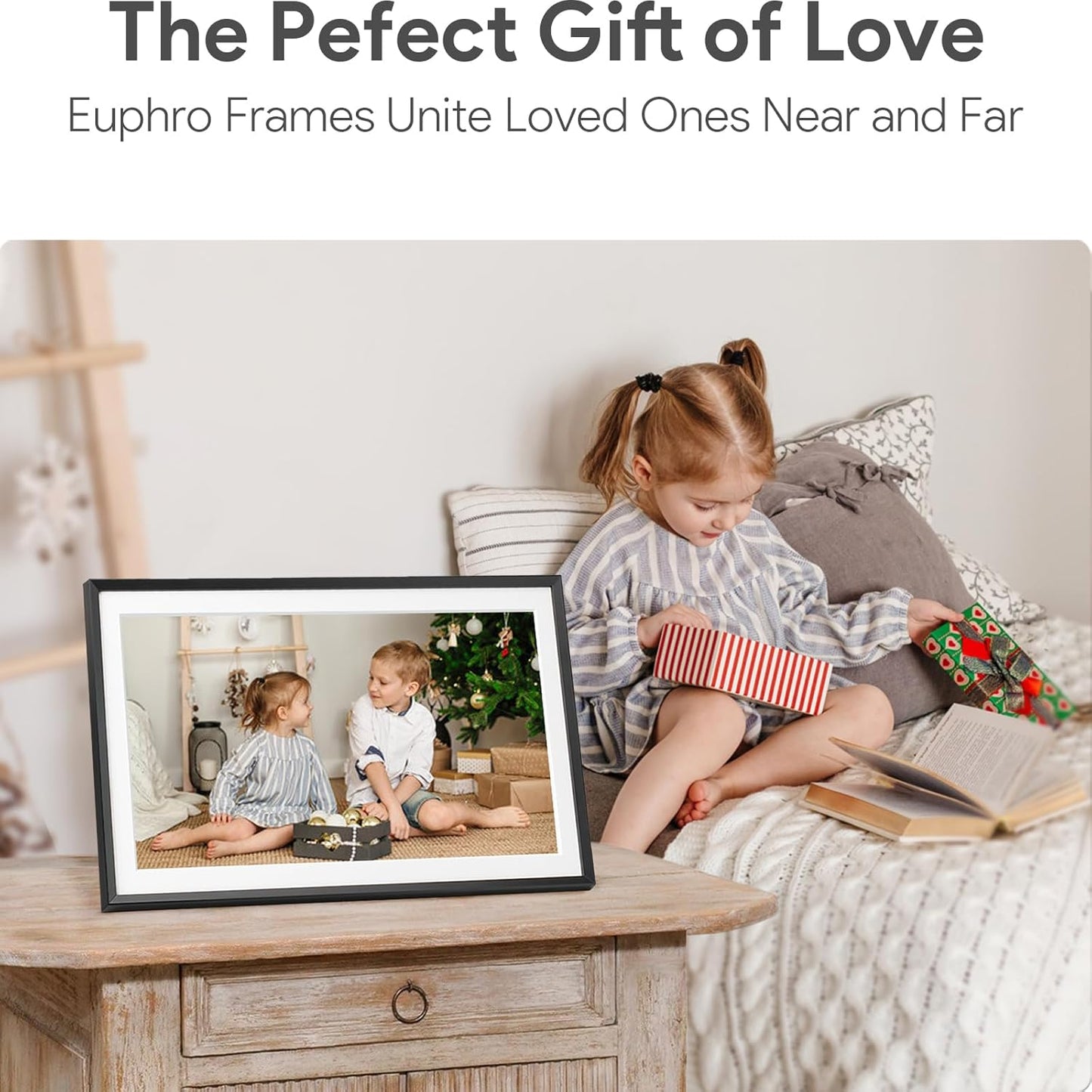 15.6'' Digital Picture Frame with 1920x1080 IPS Touch Screen, Smart Digital Photo Frame with 32GB Storage, Easy Setup to Share Photos/Videos via Free App