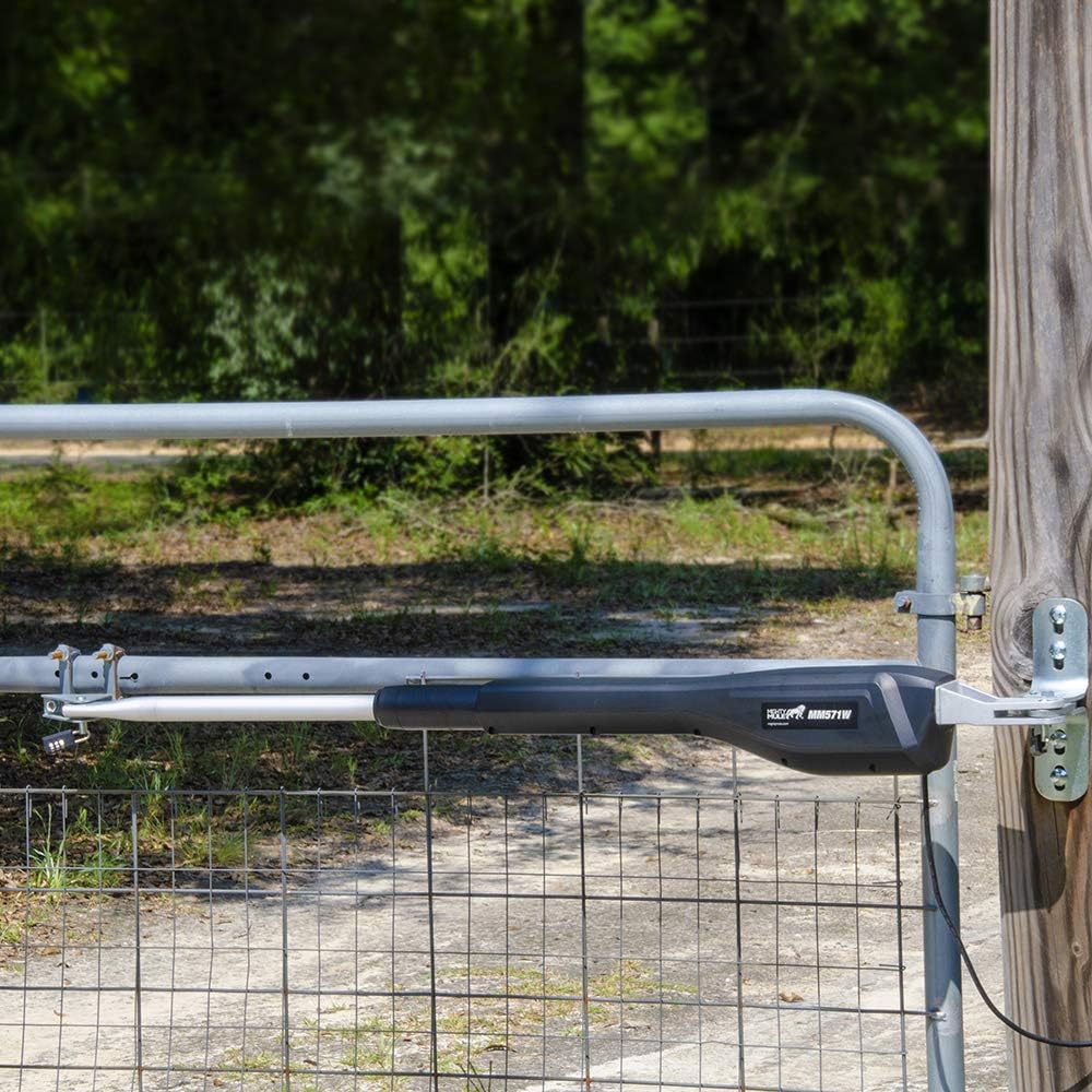 Mighty Mule Gate Opener, Solar and Smart Ready, Heavy Duty Automatic Gate Opener, Gates up to 18ft or 850lb, Single Gate Opener, MM571W