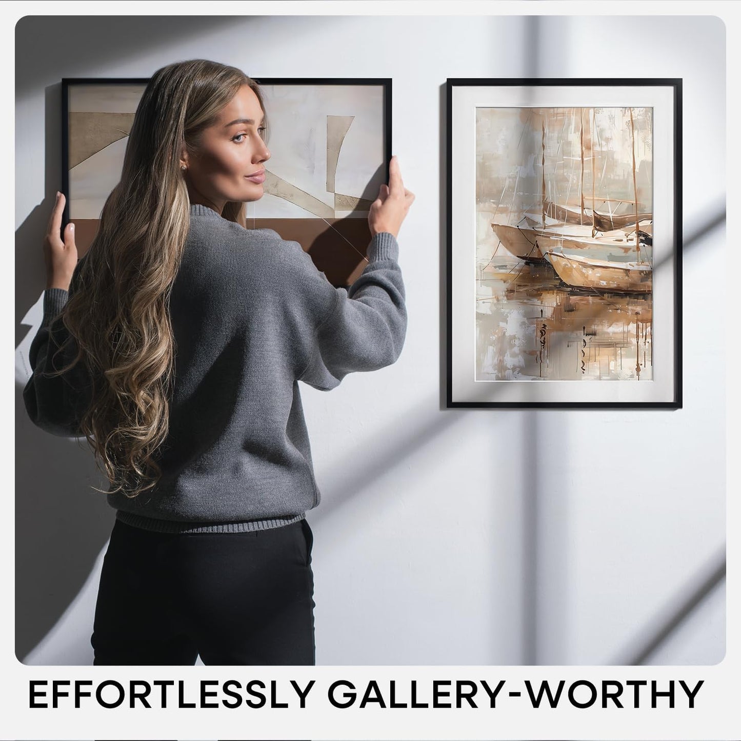 Homeforia 15x21.25 Black Puzzle Frame, High End Metal 15 x 21.25 Picture Frames without Mat, 21.25x15 Thin Black Poster Frame for Wall, 15by21.25 Puzzle Photo Frame, Tempered Glass, Wall Kit, Set of 1