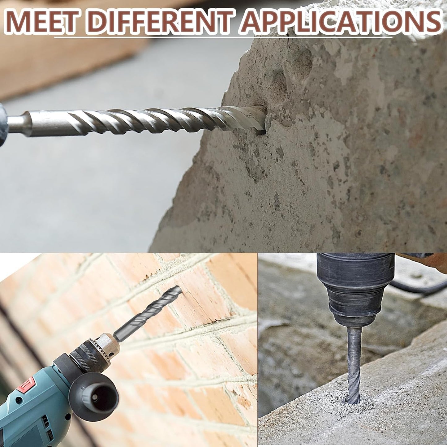 1-3/8 x 18 inch (35 x 460mm) SDS Plus Masonry Drill Bit, Rotary Hammer Drill Bit,Concrete Drill Bit for Concrete, Brick, Block,1-3/8 x 15.6 x 18 inch