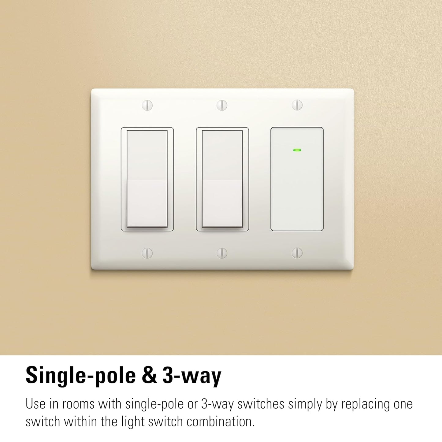 Eve Light Switch (Matter) – Smart Wall Switch for Apple Home, Alexa, Google Home, SmartThings; for Single-Pole & 3-Way switches; Thread, Requires Thread Border Router & Neutral Wire; UL-Certified