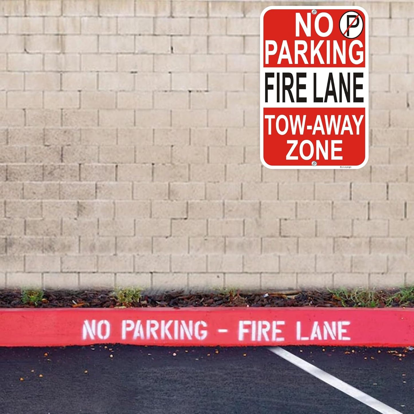 2 Pack No Parking - Fire Lane Sign | 12 x 18 Inches Reflective Sheeting Rust Free Aluminum, UV Protected, Weather/Fade Resistant, Indoor/Outdoors Use