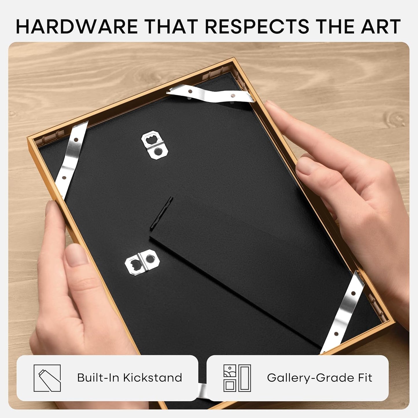 Homeforia Bronze Picture Frames 8x10, High End Metal 8 x 10 Photo Frame with Mat 5 x 7 Art, 10x8 Brass Frame Matted to 5x7 inch Print, 8by10 Wall or Tabletop Frames, Tempered Glass, Wall Kit, Set of 2