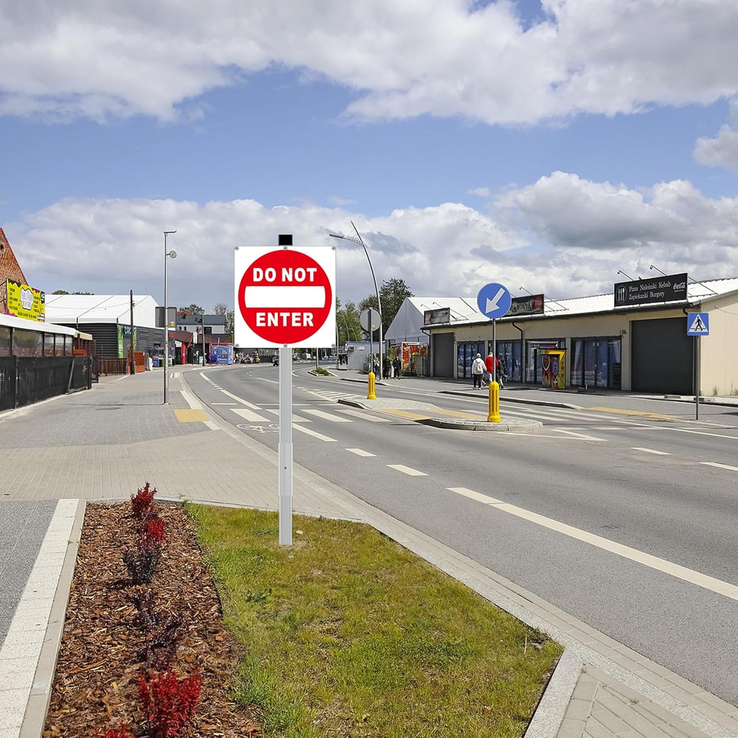 (2 Pack) Do Not Enter Sign, 12x12 Inches Keep Out No Entry Signs, Aluminum Reflective Do Not Enter Metal Signage, Weather Resistant and Easy to Install (White and Red)