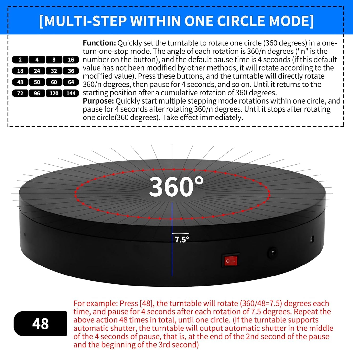 Programmable Motorized Electric Turntable Rotating Display Stand Rotating Platform Spinning Platform Secondary Development Motorized Electric Lazy Susan for 3D Scaner or Display with USB/Wi-Fi