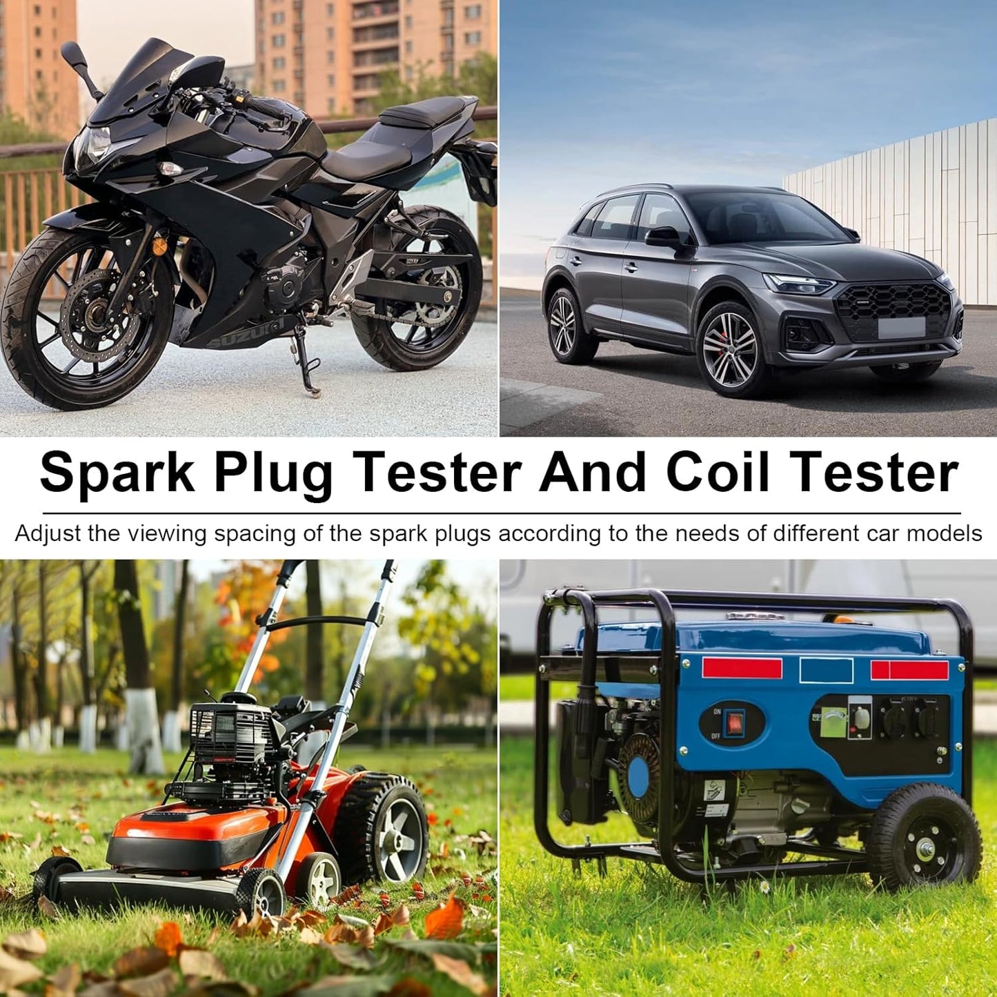 2 PCS Spark Plug Tester, Adjustable Ignition Coil Tester System, Coil Pack Tester, Spark Testers Tool, Spark Checker, Autos Diagnostic Test Tool for Automotive, Small Engines, Lawnmowers