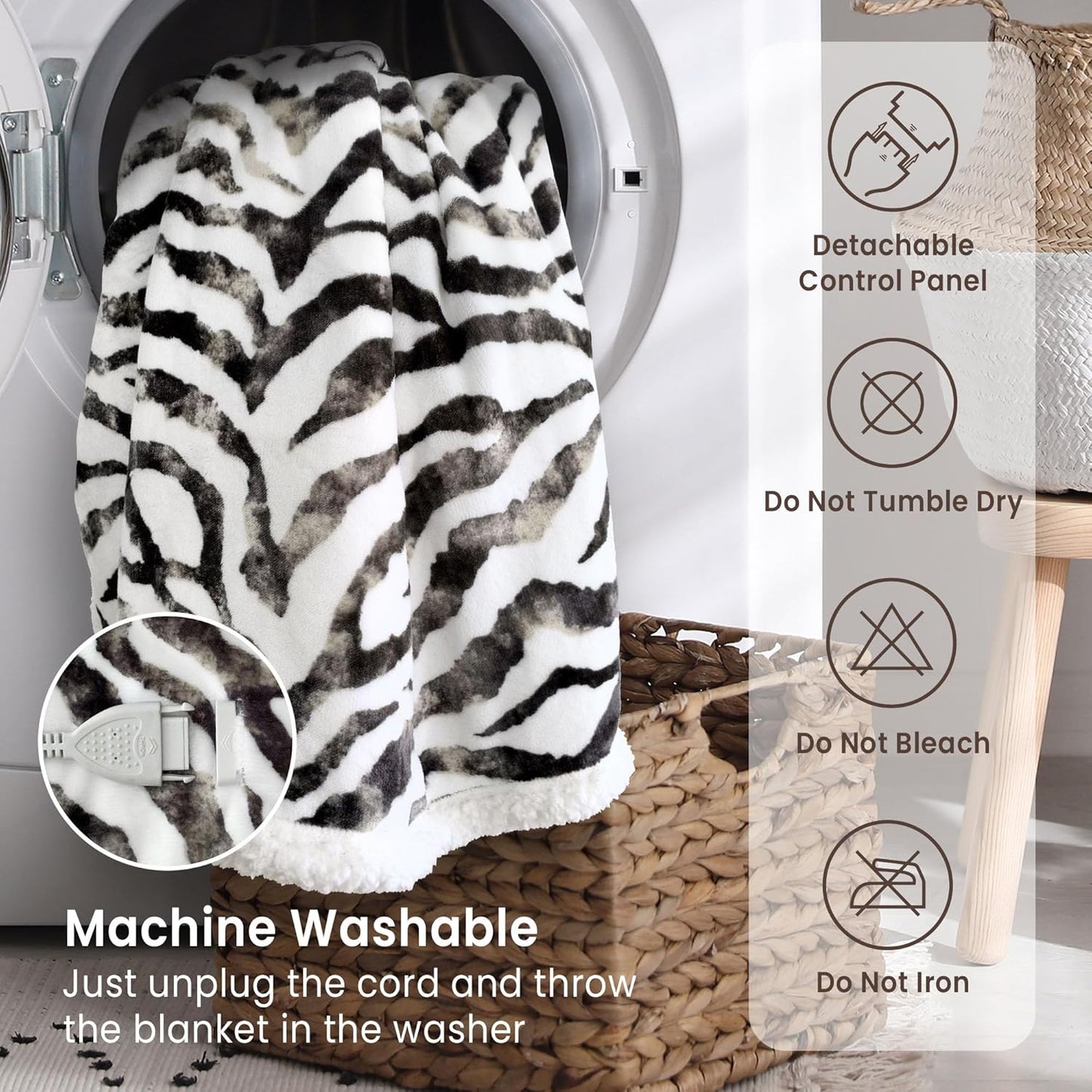 Heated Blanket Throw Electric Blanket – Fast Heating Blanket with 10 Heat Settings & 10 Hours Auto Off, Cozy Soft Fleece Sherpa, Washable, Warm Gifts for Grandma