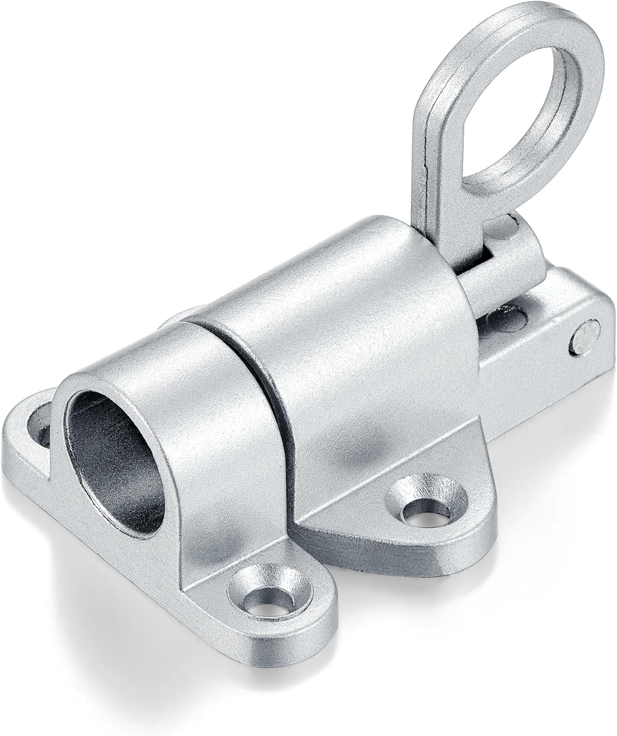 10 Packs Self-Closing Latches,Silver Gray Spring Door Lock,Resilient Bolt Latch Aluminum Alloy Safety Automatic Spring Barrel Slide Door Lock with Screws,Used for Gate,Window and Cabinet etc