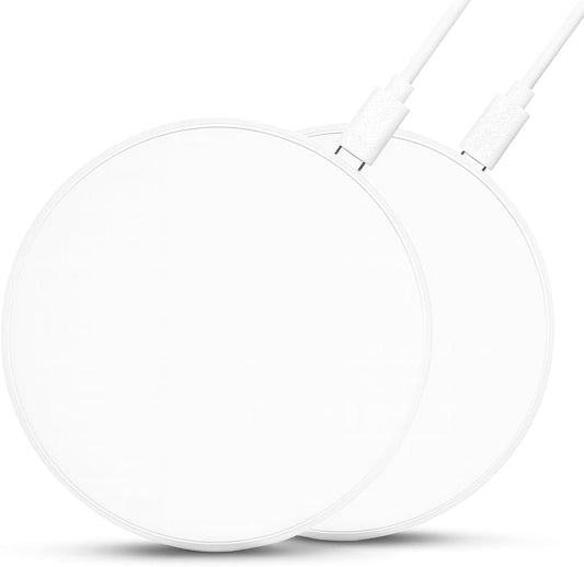 2Pcs Wireless Charger,15W Max Wireless Charging Pad Compatible with Samsung Galaxy S25/S24/S23/S22/S21/S20/S10,7.5W Compatible with iPhone 17/17Pro/16/16Plus/16Pro /15/15Pro/15Plus/14/13/12 (White)