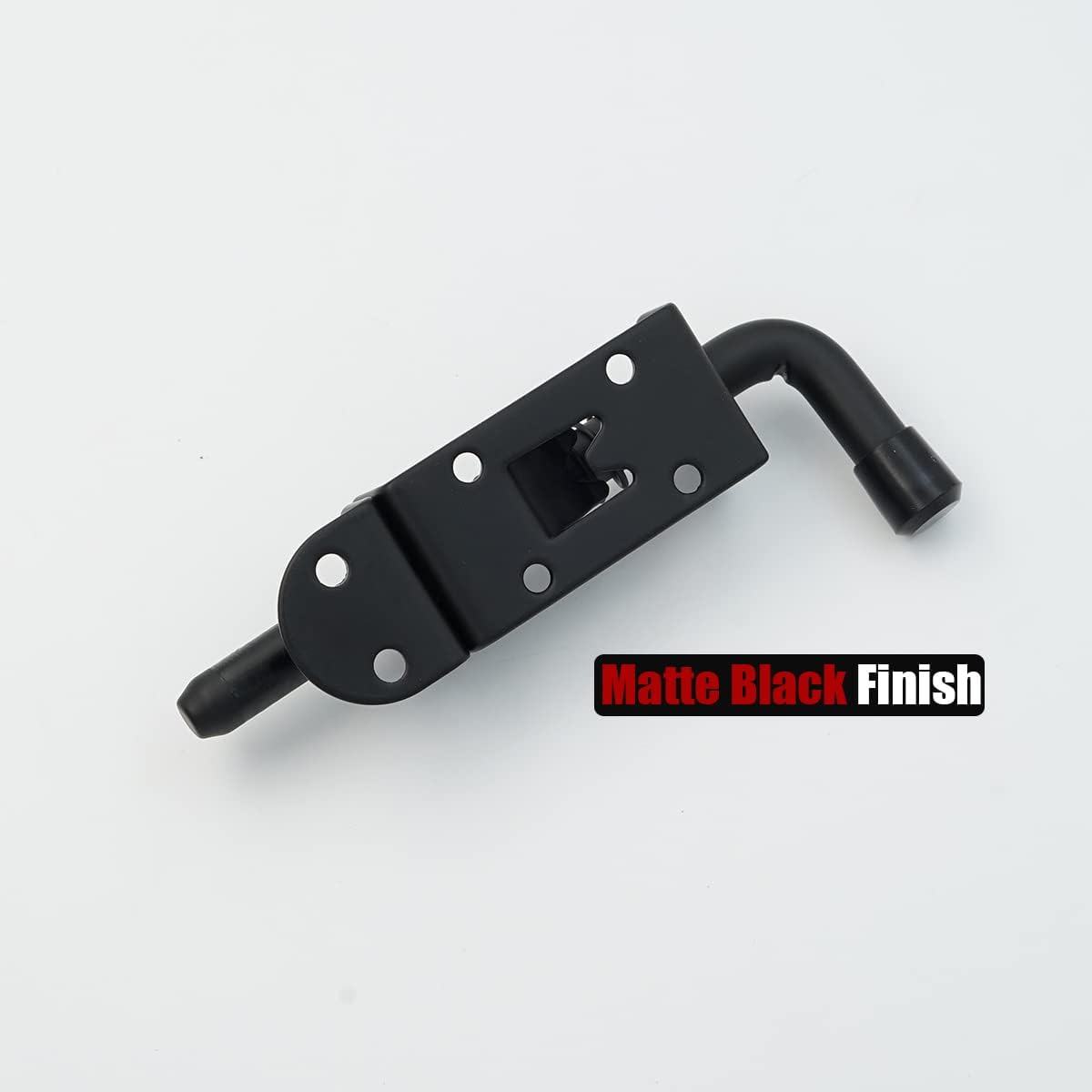 JQK Spring Loaded Latch Pin, 304 Stainless Steel Barrel Bolt Thickened 2mm Door Lock, 5 Inch Black (1 Pack), HSB300-BK