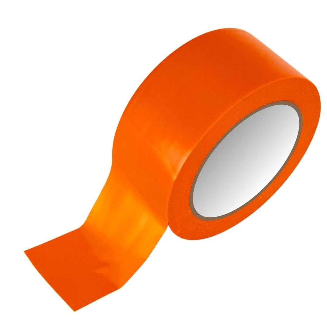 GTSE 2 inch x 108 ft Orange PVC Vinyl Floor Tape, Safety Marking Tape, 6 mil Thick, Suitable for Dance Floors, Gyms, Warehouses, Sports Facilities