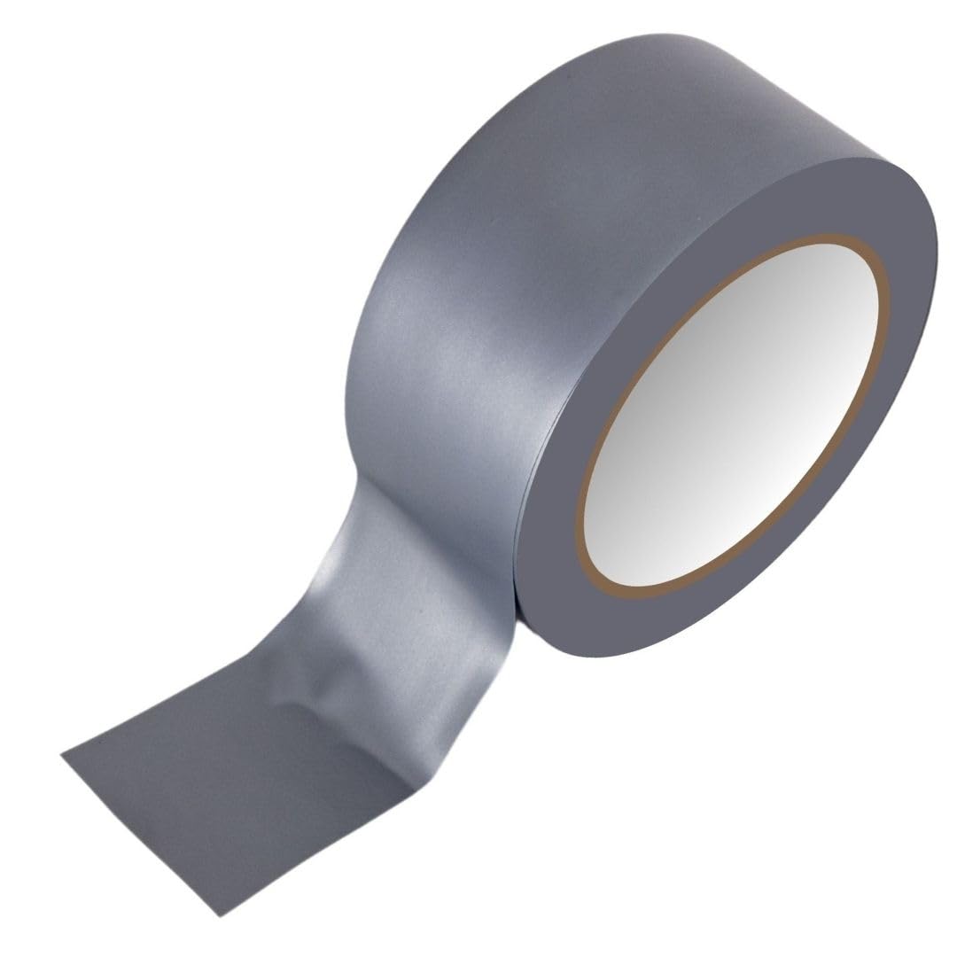 GTSE 2 inch x 108 ft Gray PVC Vinyl Floor Tape, 48 Rolls, Safety Marking Tape, 6 mil Thick, Suitable for Dance Floors, Gyms, Warehouses, Sports Facilities