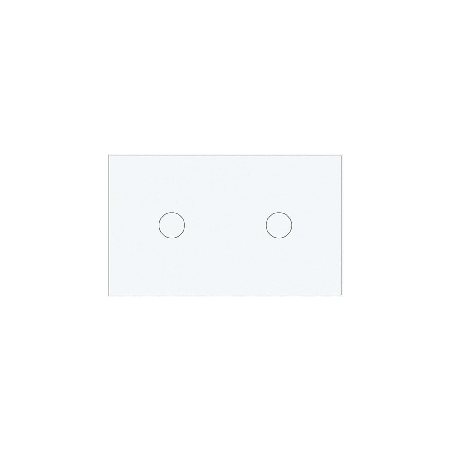 2 Way Light Switch 118X72X34MM No Neutral Wire, Wall Touch Switch 1000W, Tempered Glass Panel, FCC, White 2 Gang